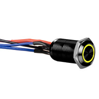Black 12MM Round Illuminated Latching Switch Yellow Qty 2