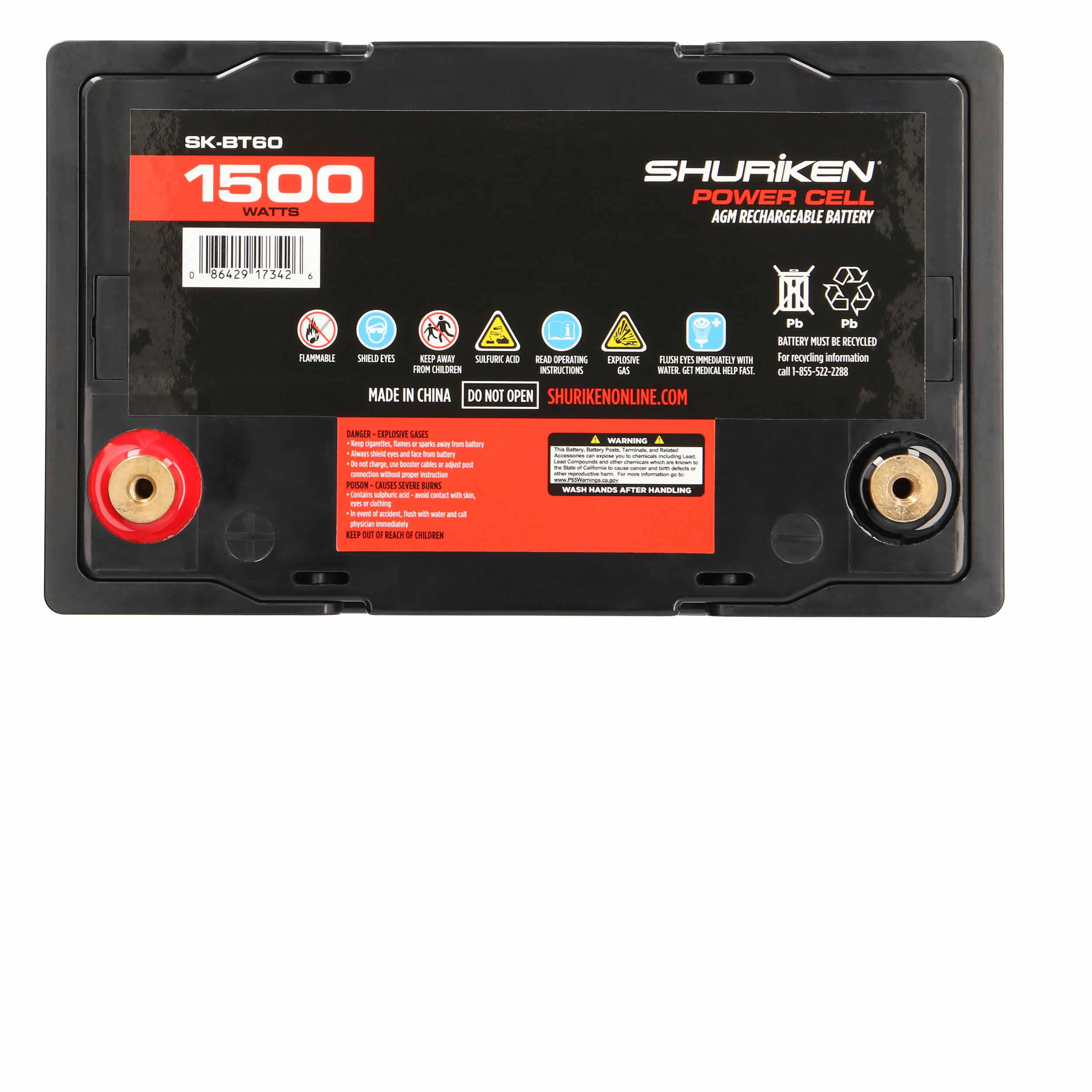 1500W 60AMP Hours Compact Size AGM 12V Battery