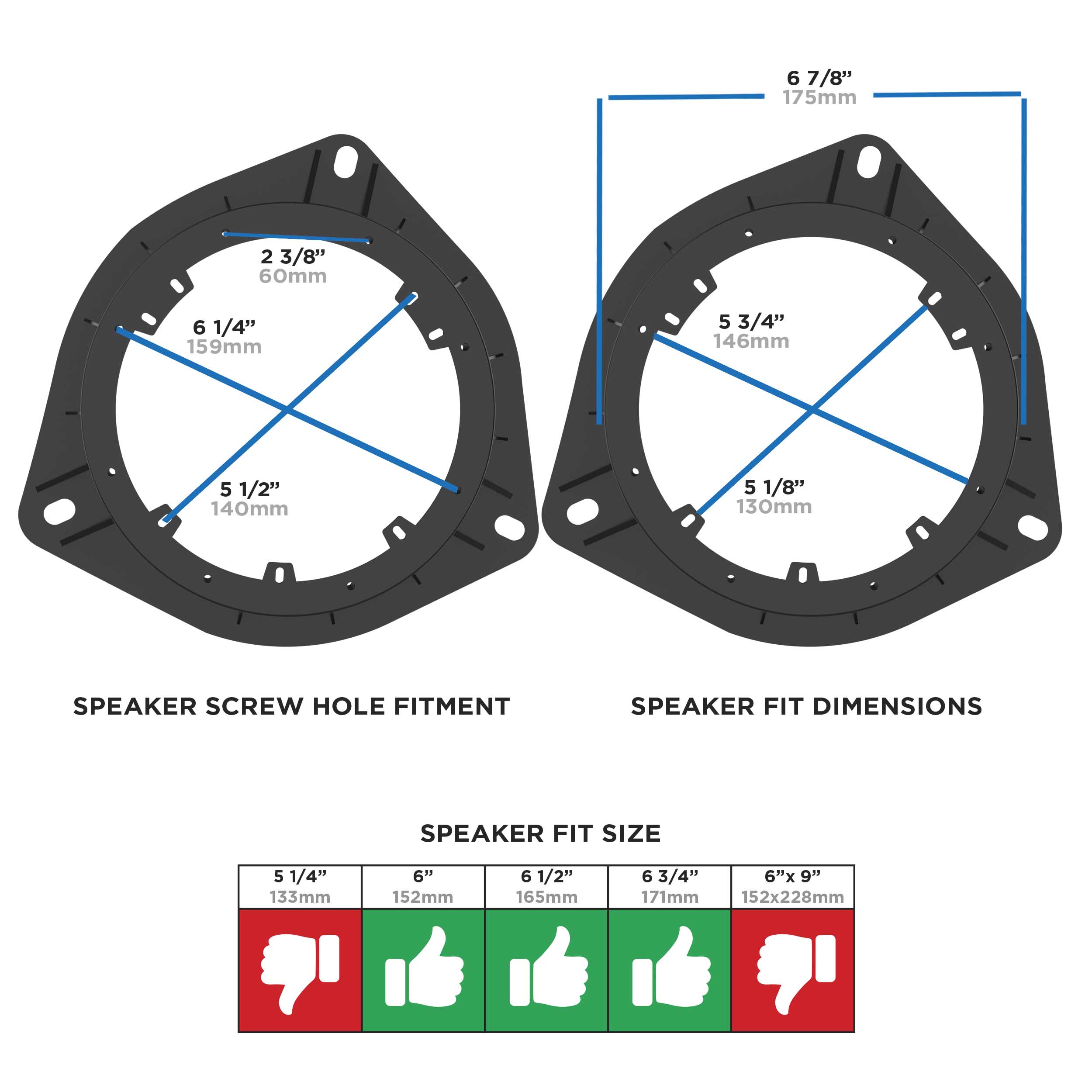 Toyota Speaker Adapters 6-6.75 Inch 2001-2007 - Front Door