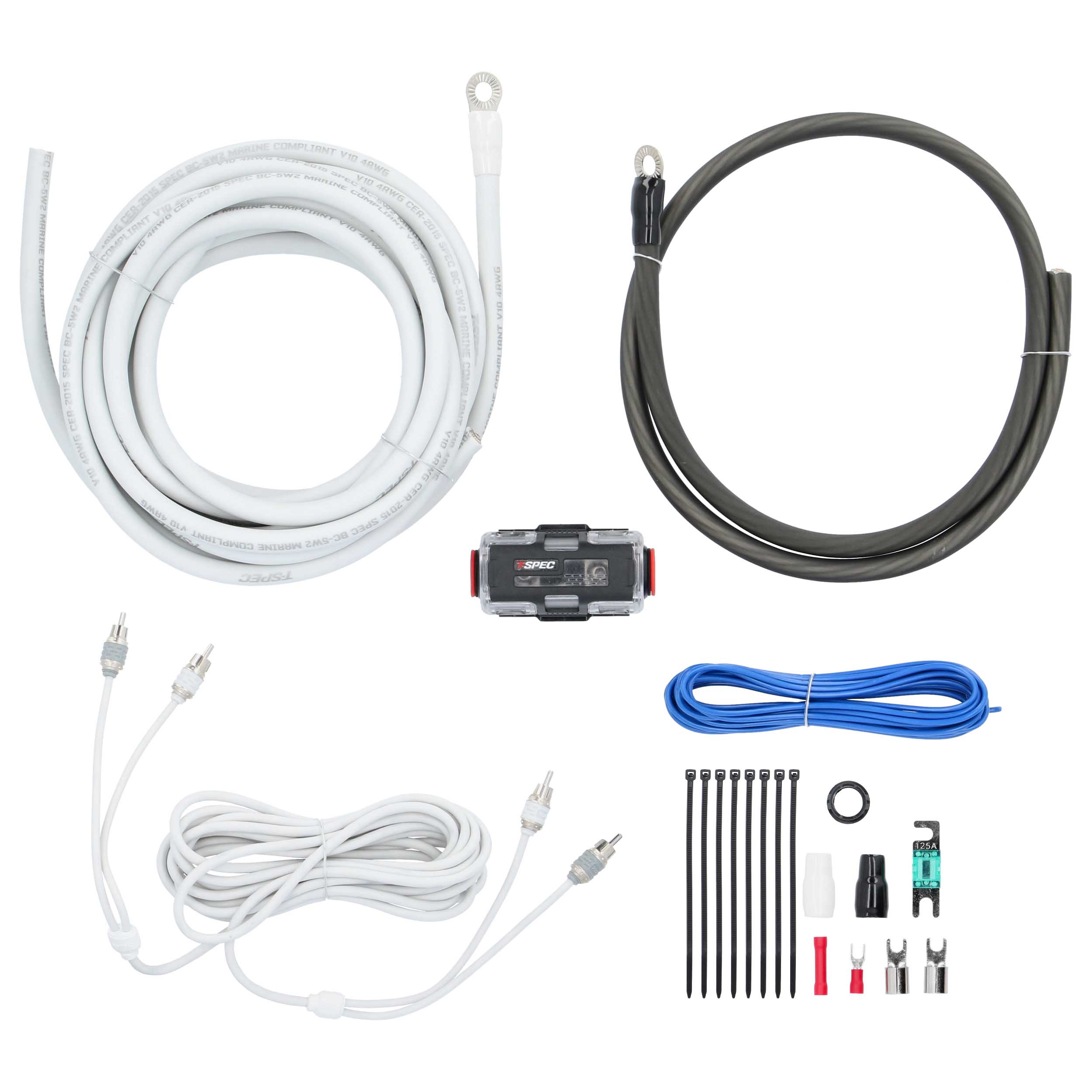 V10 Series 4 AWG 2100 Watt OFC Amp Installation Kit with RCA