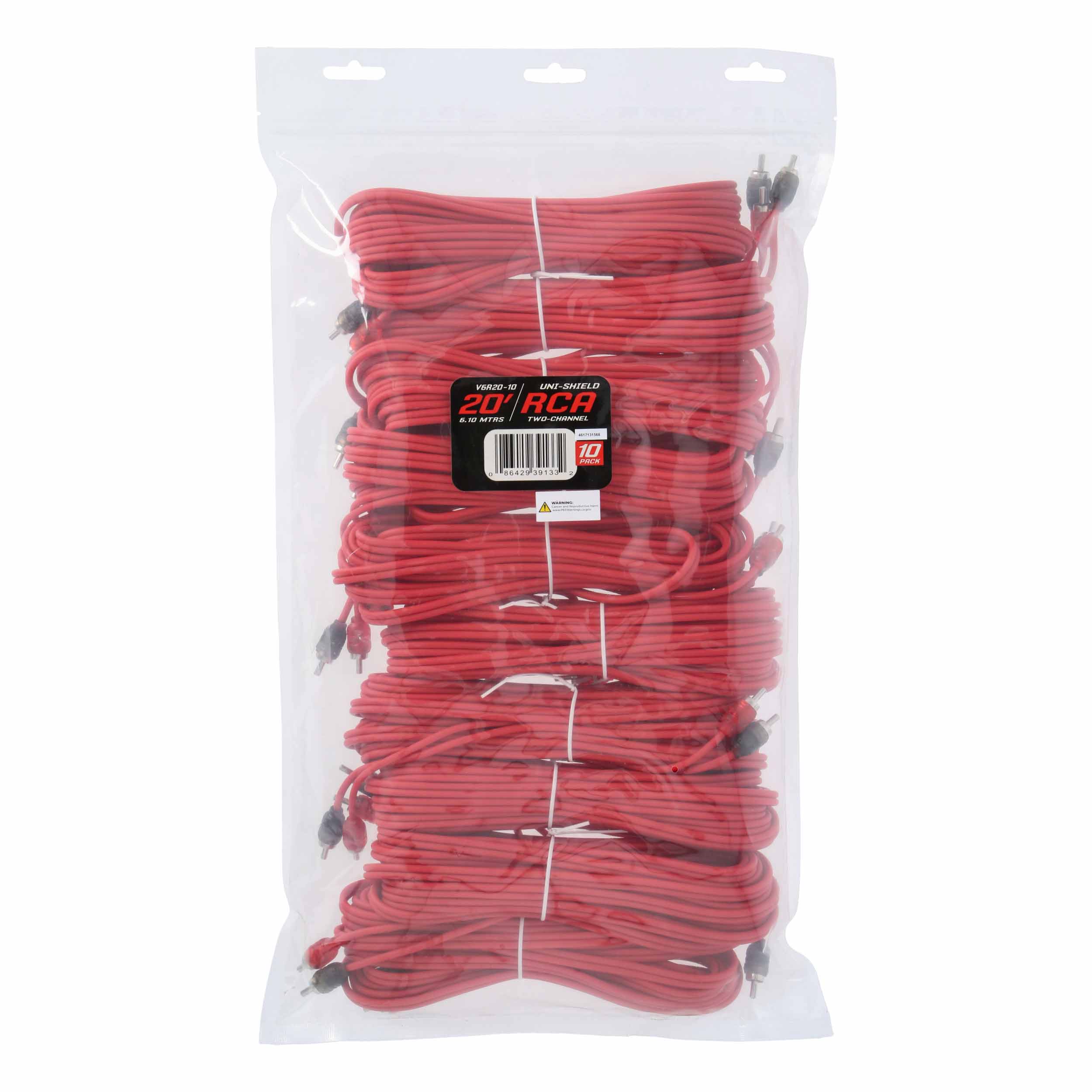 RCA v6 Series 2-Channel Audio Cable - 20 FT - 10 pack