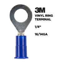 3M™ Blue Vinyl Ring Terminal 16-14 Gauge 1/4 inch