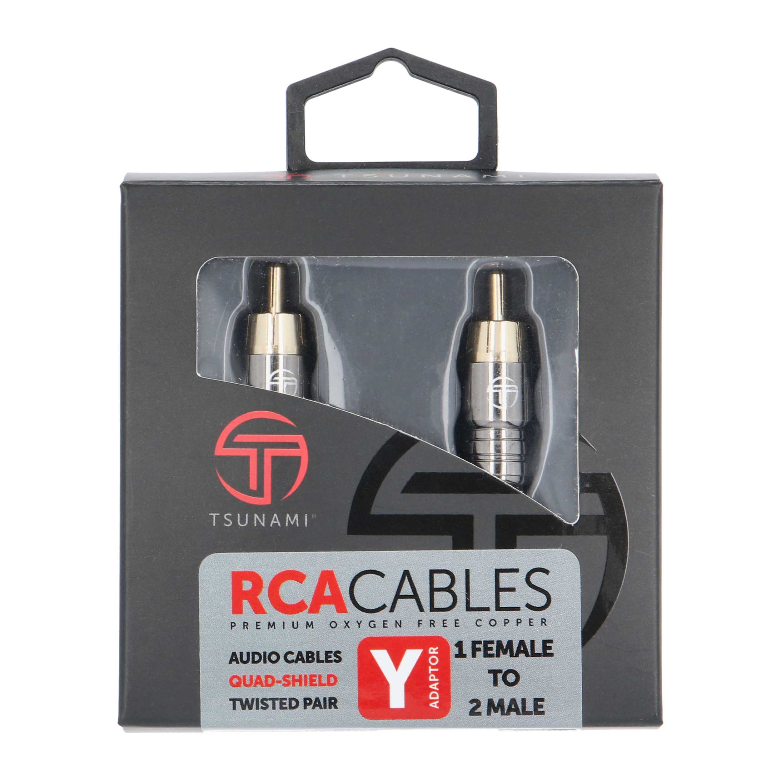 1 Female To 2 Male Y Adapter RCA Cable