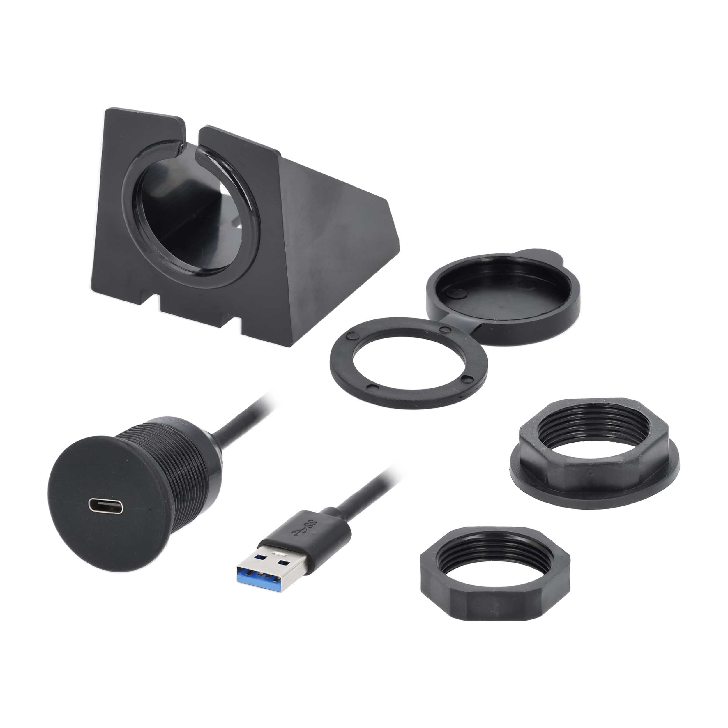 USB Type C Male To USB A Female 3.0  1 Ft.