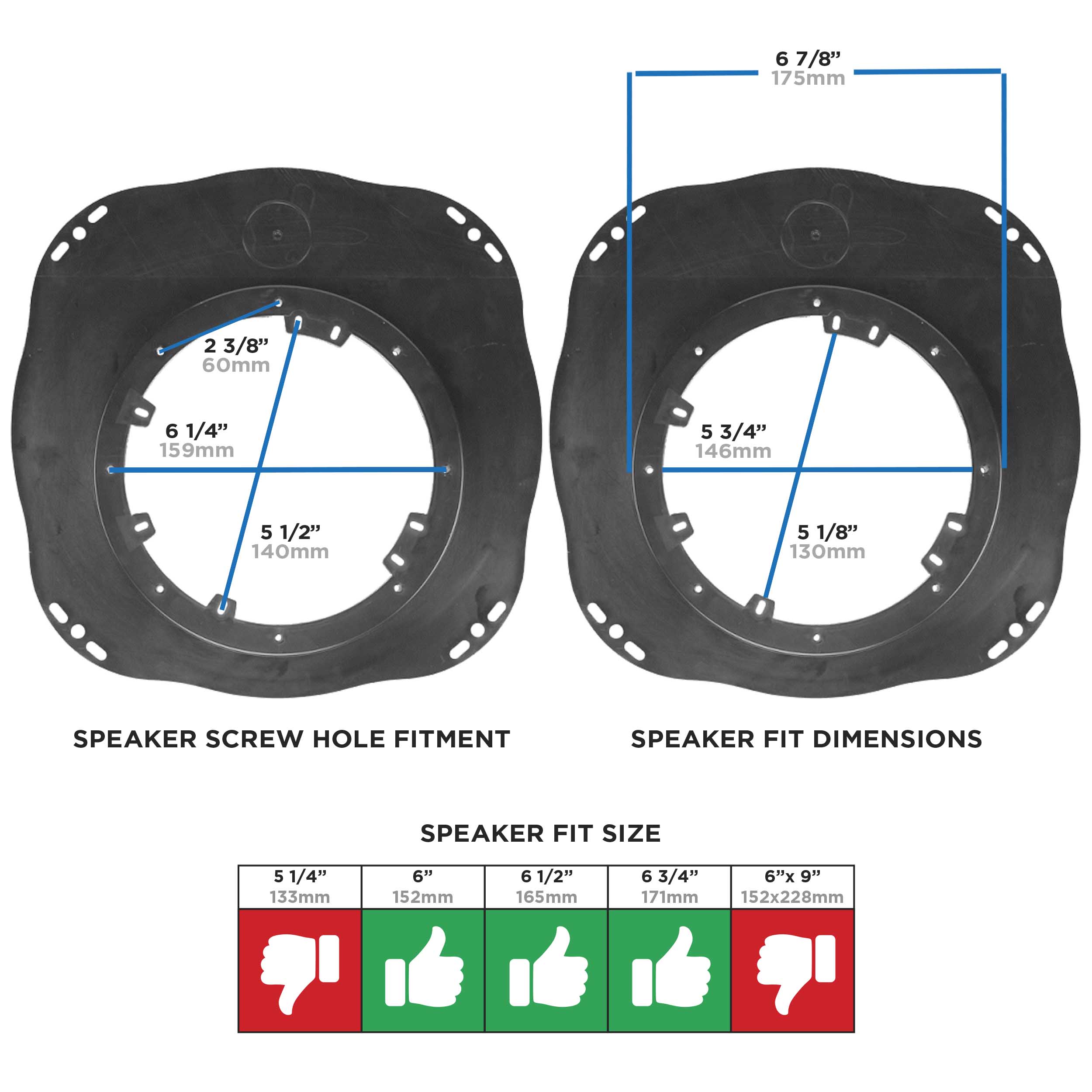 INFINITI G37 08-13 Speaker Adapter -  6 to 6.75in - pair