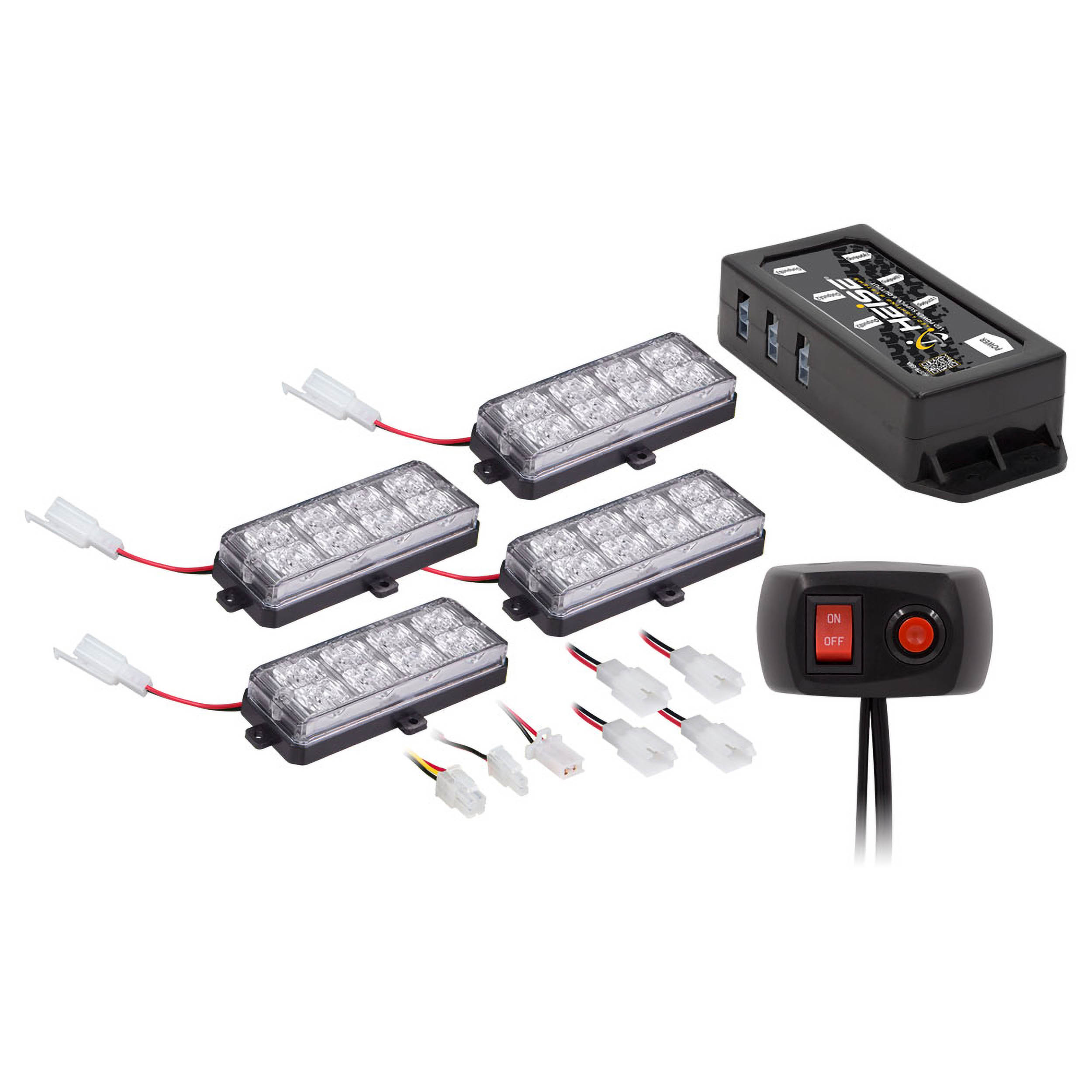Amber Grille Strobe Kit - 8 LED, 4-Pack
