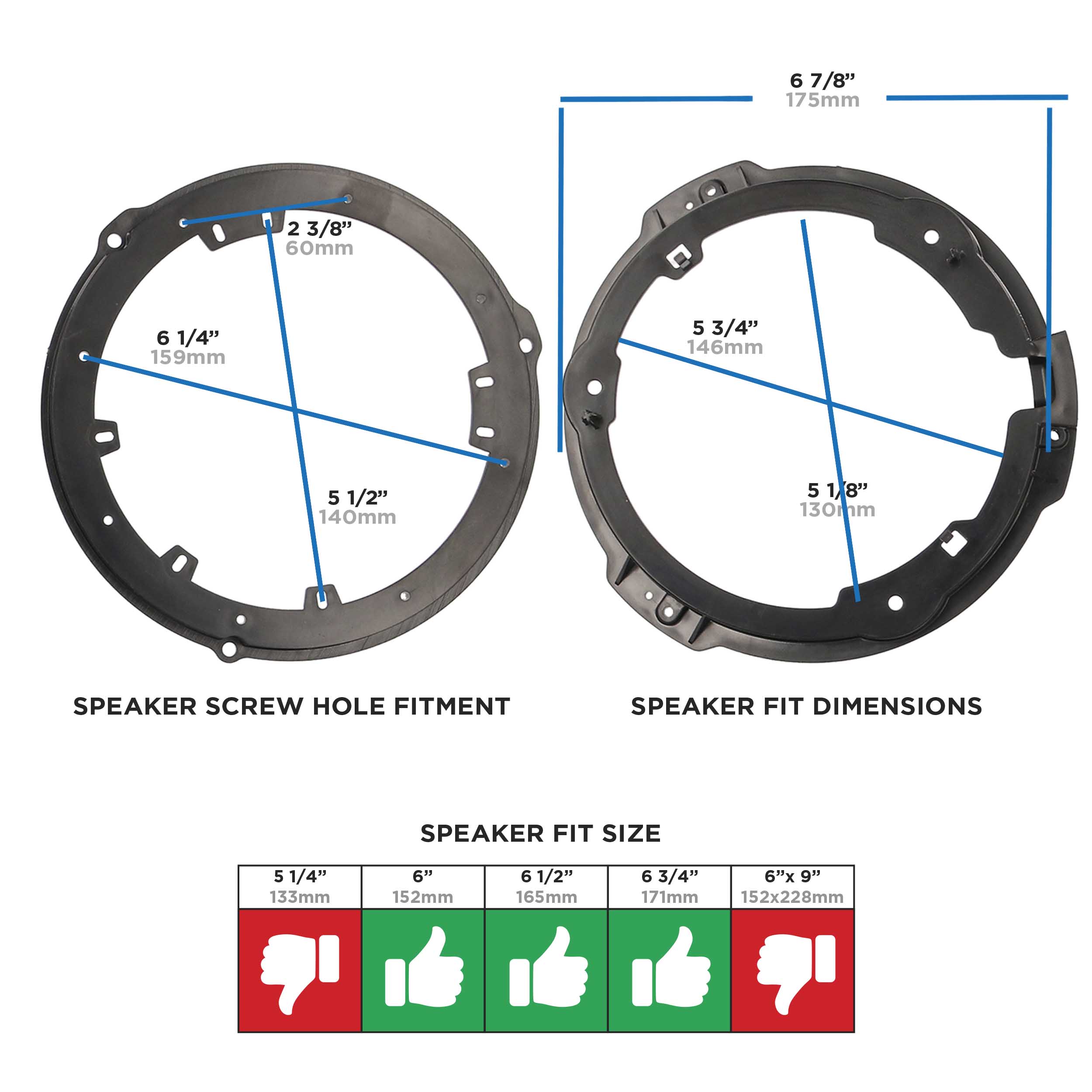 Ford Transit Connect 2014-Up Speaker Plates - Pair