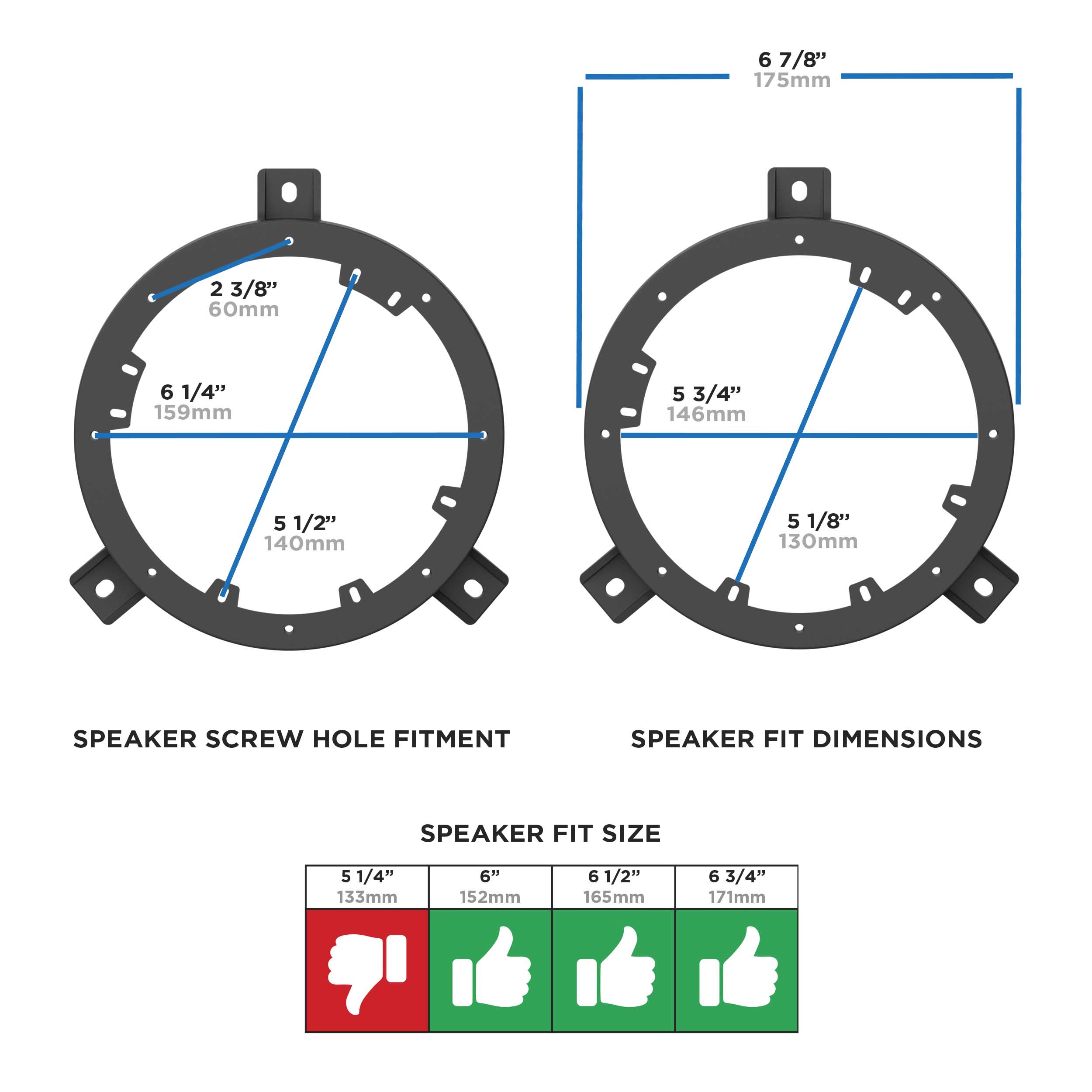 Speaker Adapter Plates - Fits Saab 1994-2009