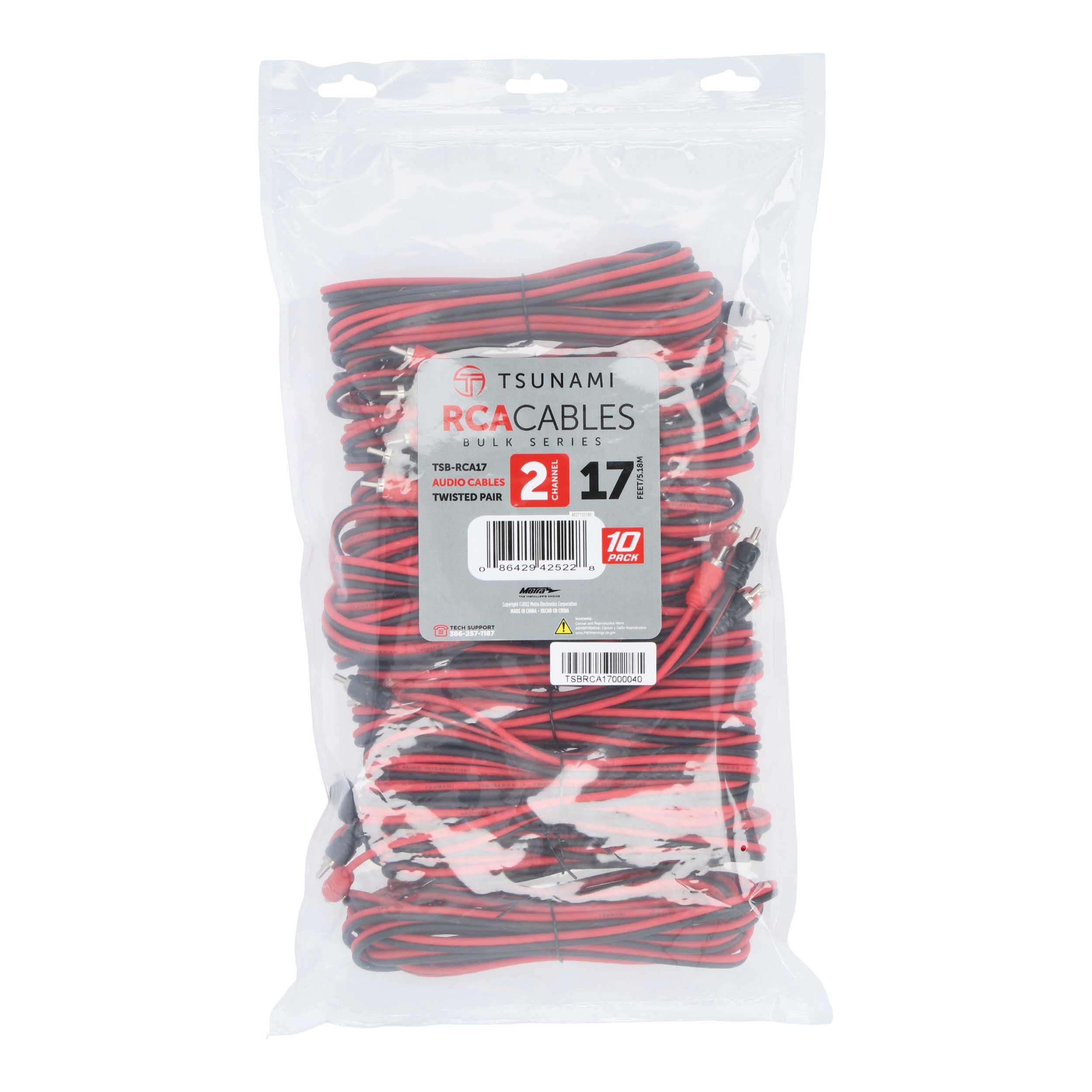 Bulk 10 Pack 17Ft 2 Ch RCA
