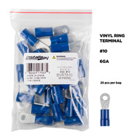 Blue Vinyl Ring Terminal 6 Gauge #10 -  Package of 25