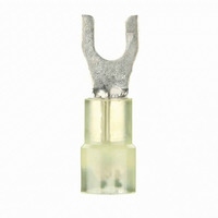 Yellow Nylon Spade Terminal 12-10 Gauge #6 - Package of 100