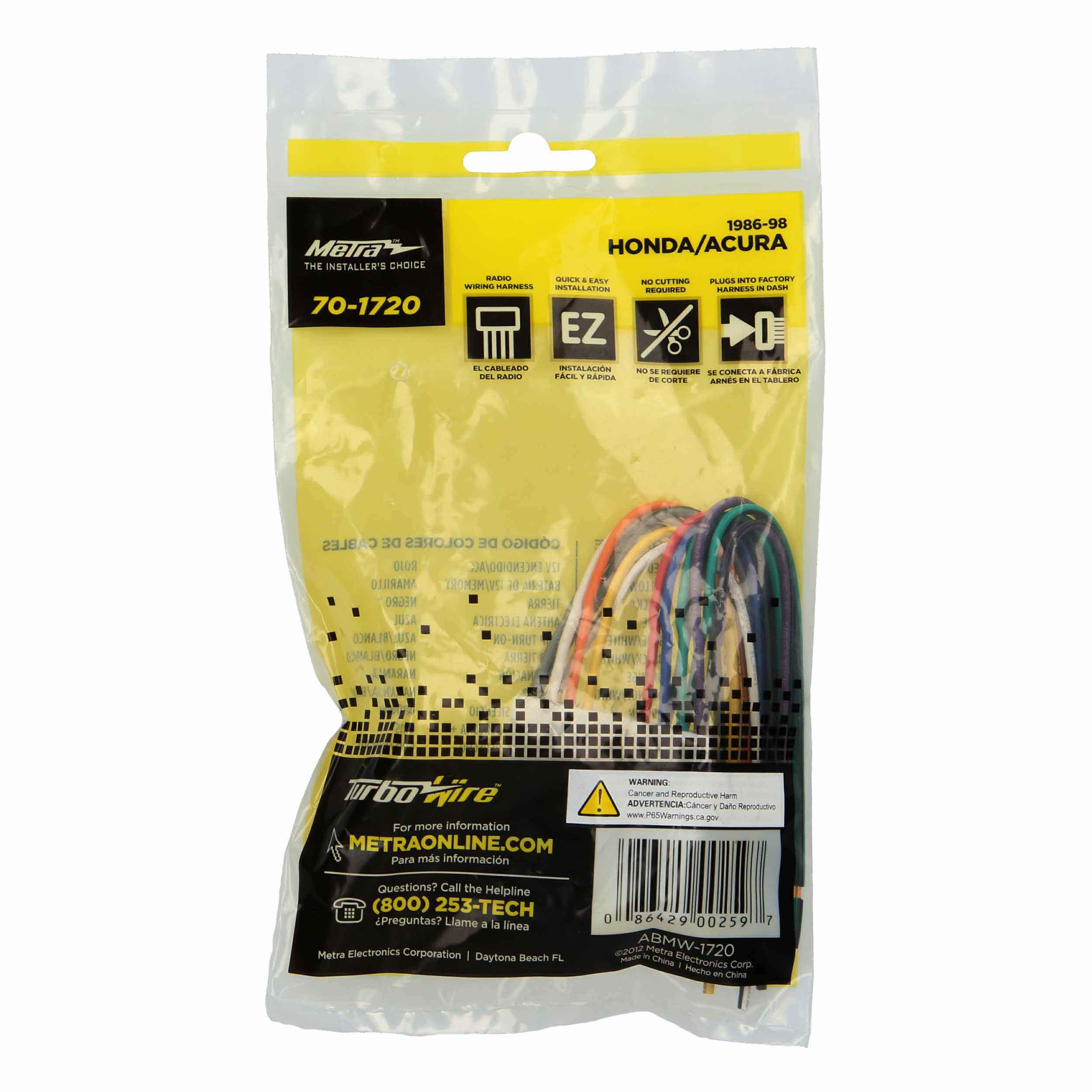 Radio Replacement Harness - Fits Acura / Honda / Isuzu 1986-2004