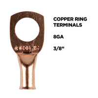 Copper Uninsulated Ring Terminal 8 Gauge 3/8 inch