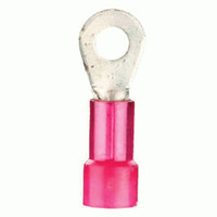 Ring Terminal | Red Nylon | 22-18GA | 1/4" | 100 Pack
