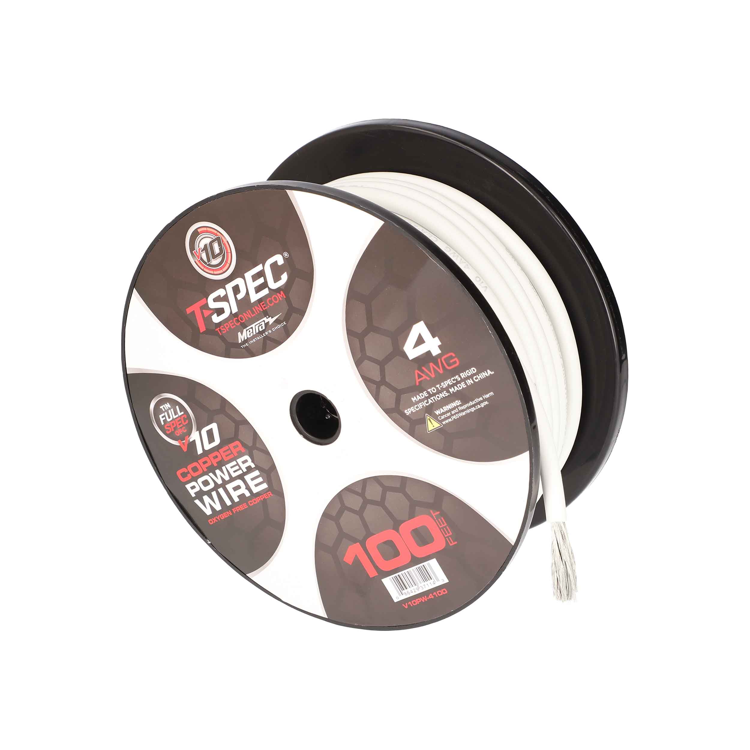 4 AWG 100FT MATTE PEARL OFC POWER WIRE - v10 SERIES