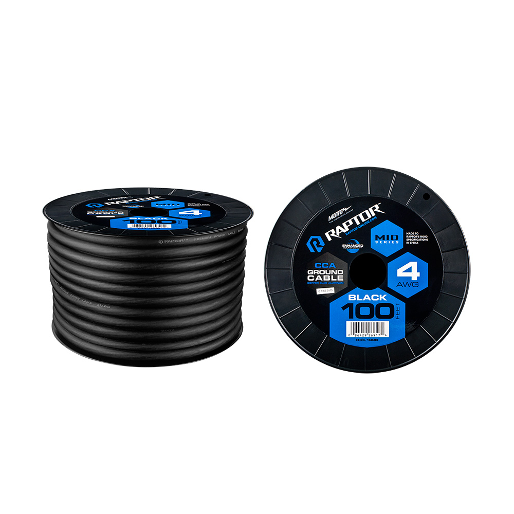 100ft 4 AWG BLACK CCA MID-SERIES POWER CABLE