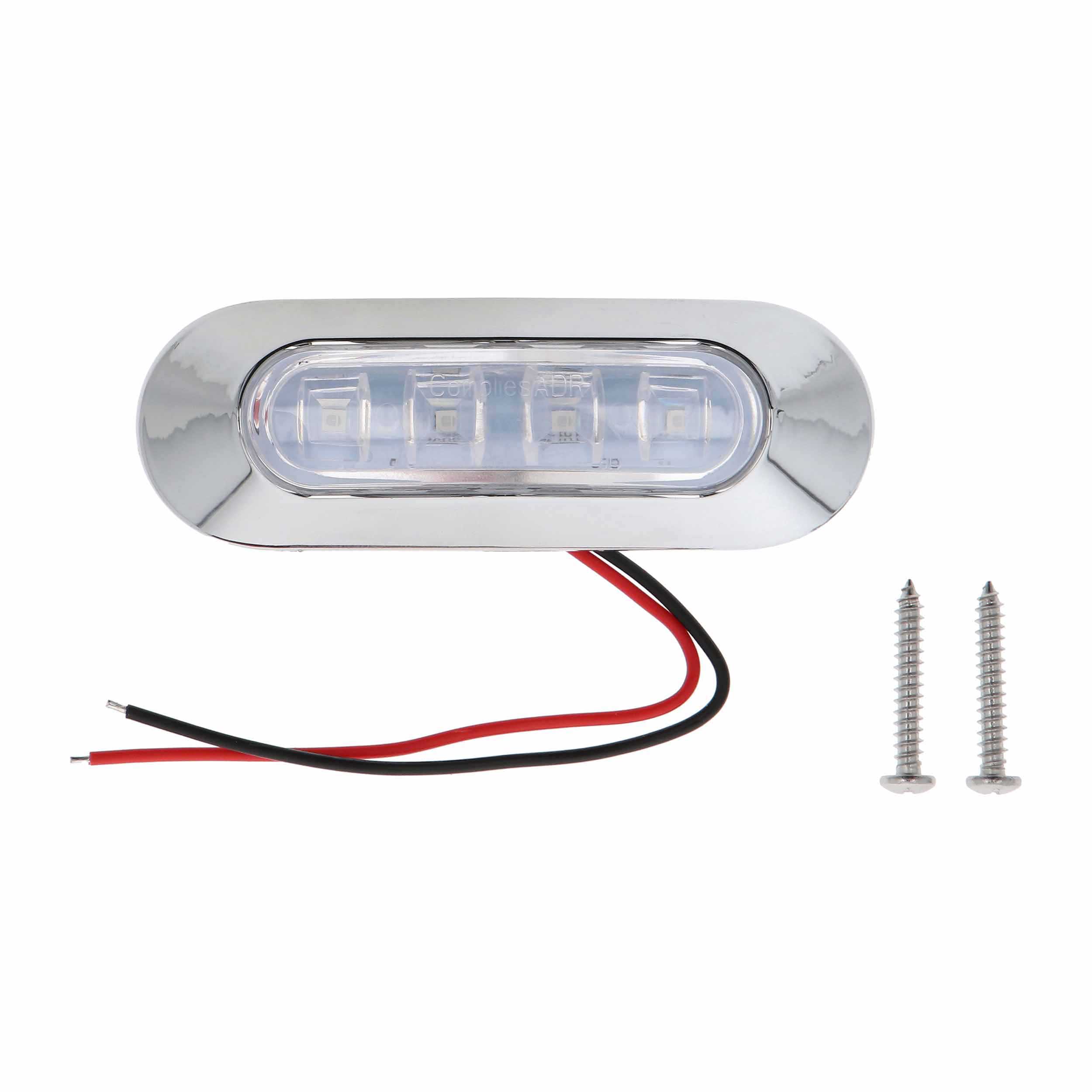 White 4-LED Accent Light - Chrome Plastic Bezel
