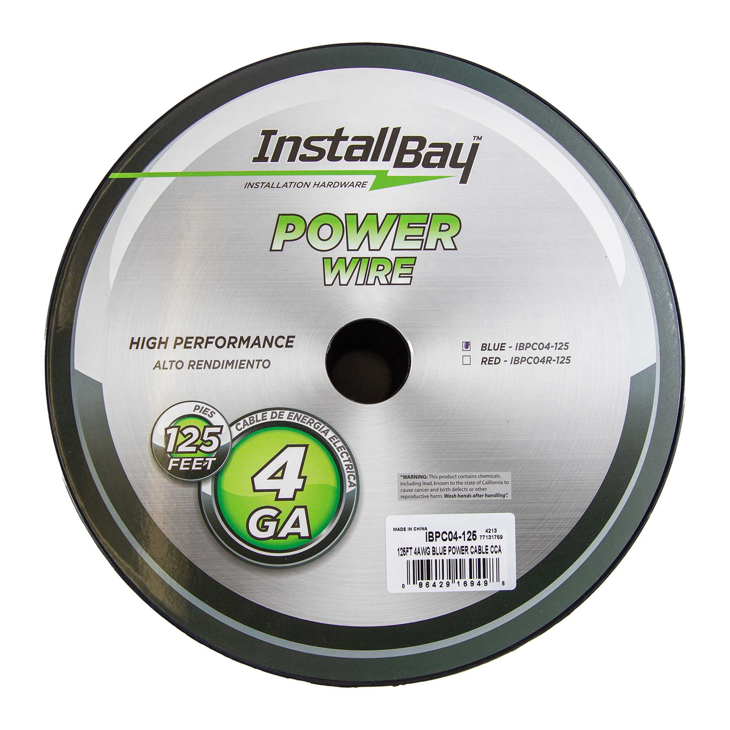 CCA Value Line 4 Gauge Power Cable Blue - 125 Foot Coil