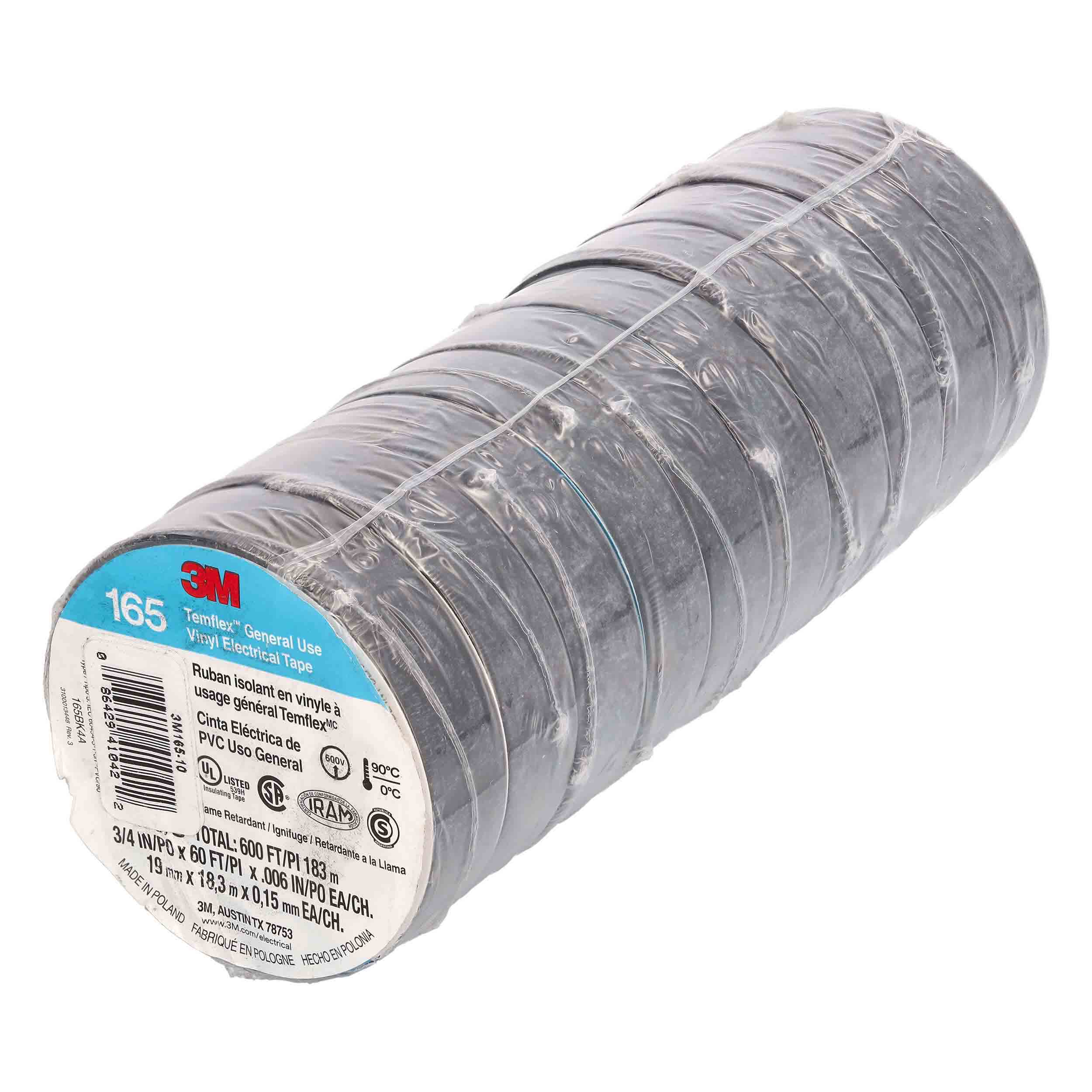 3M165 VINYL TAPE 10PK 3/4 INCH X 60 FT .006 IN/PO