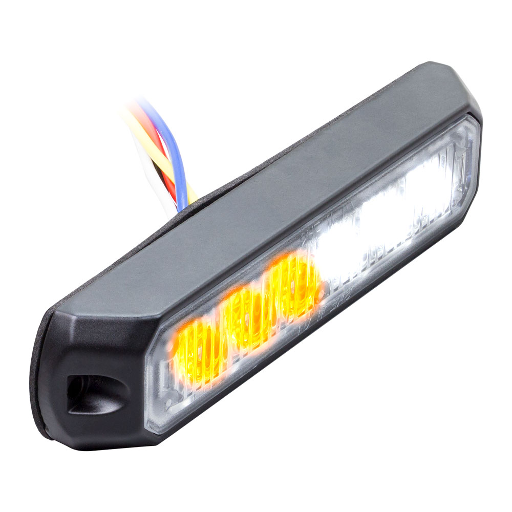 White/Amber Marker Lights - 4.9 Inch, 6 LED