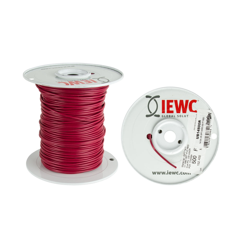 14 GA US GPT ALL COPPER PRIMARY WIRE RED - Coil of 500