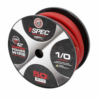 V12 OFC Power Wire | 1/0 AWG | 50 ft. | Red