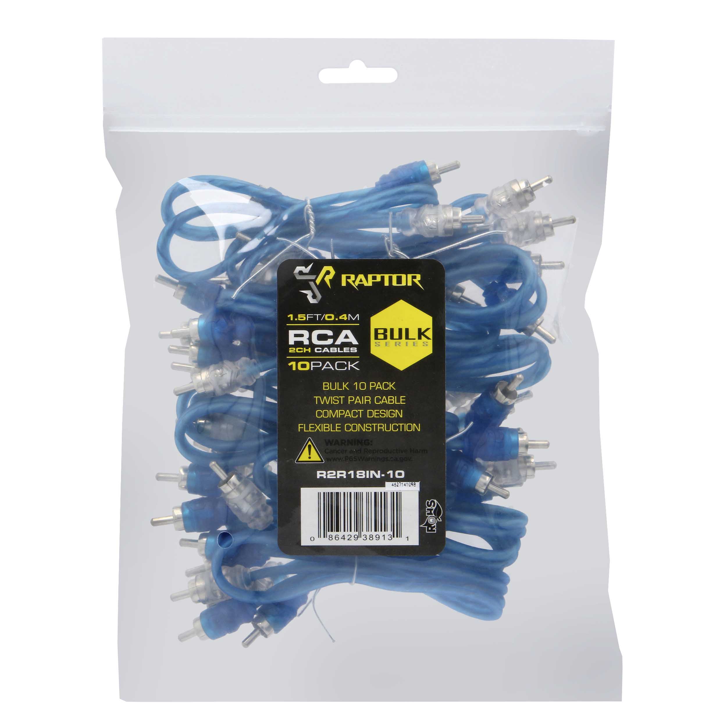 R2 Bulk Series 2-Channel RCA Cable | 1.5 ft. | 10 Pack