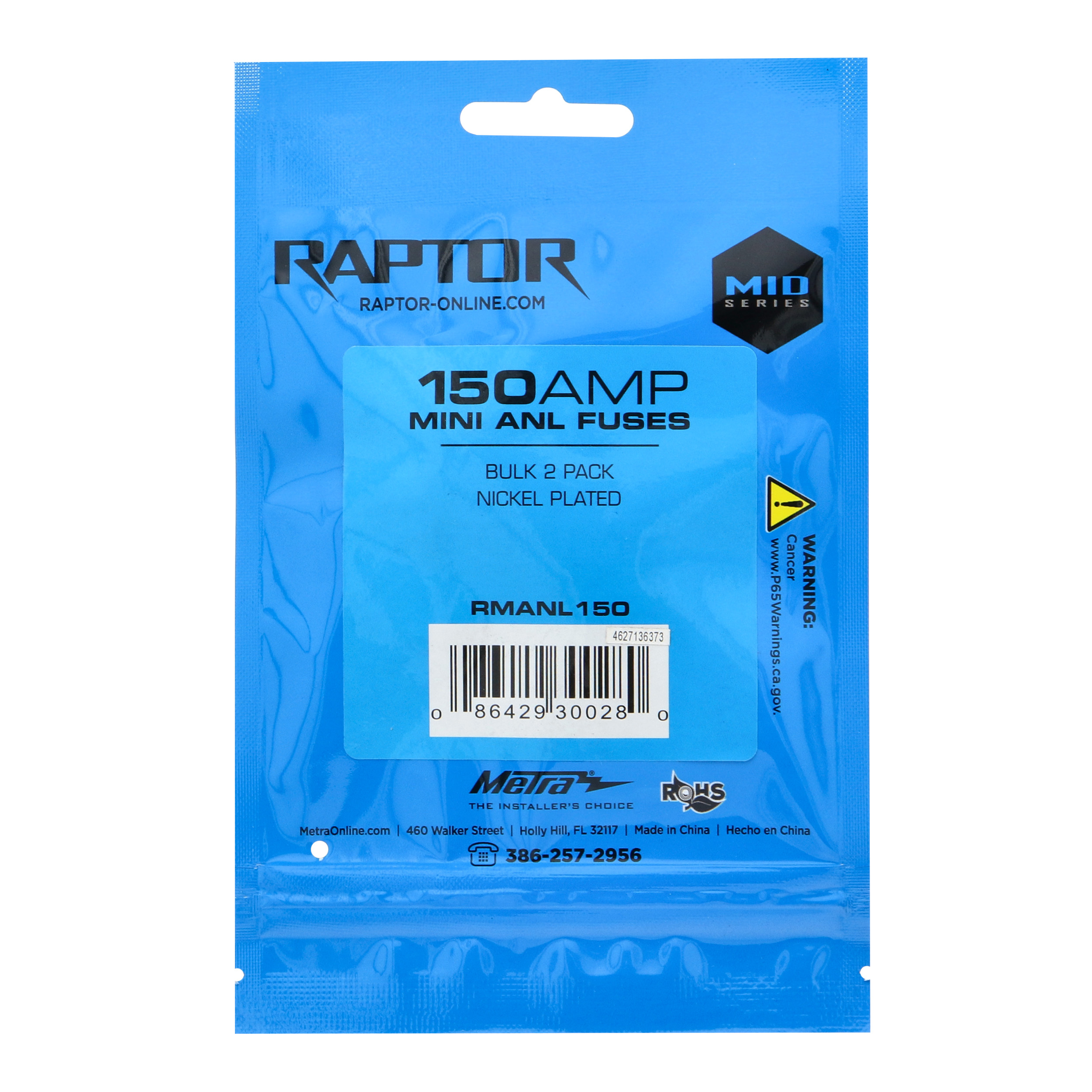 150 AMP Mini ANL Fuses Nickel Plated - MID SERIES - 2 PK