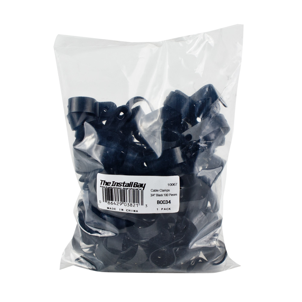 Black Cable Clamps 3/4 Inch - Package of 100
