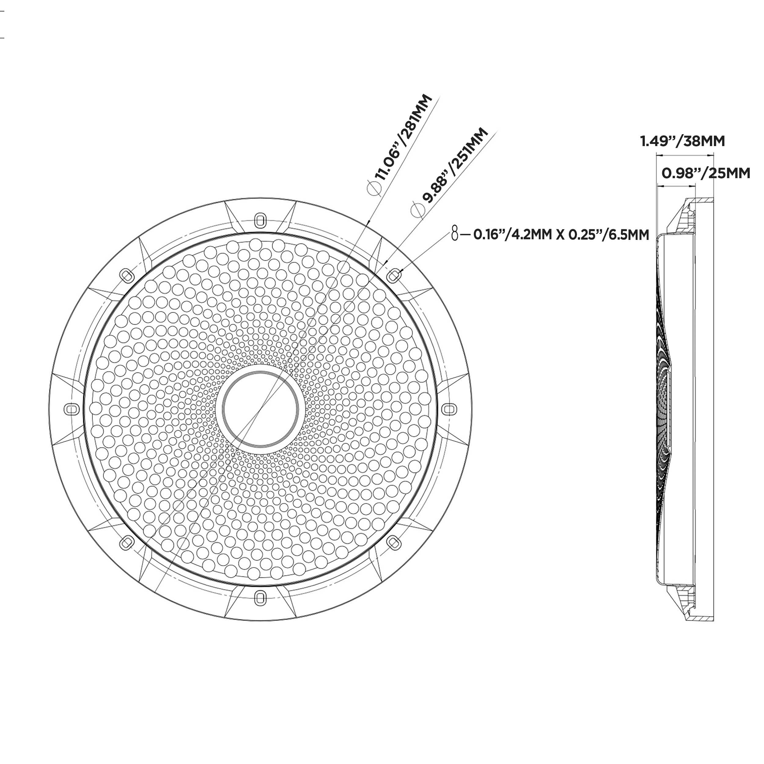 Speaker & Subwoofer Grille - 10-Inch