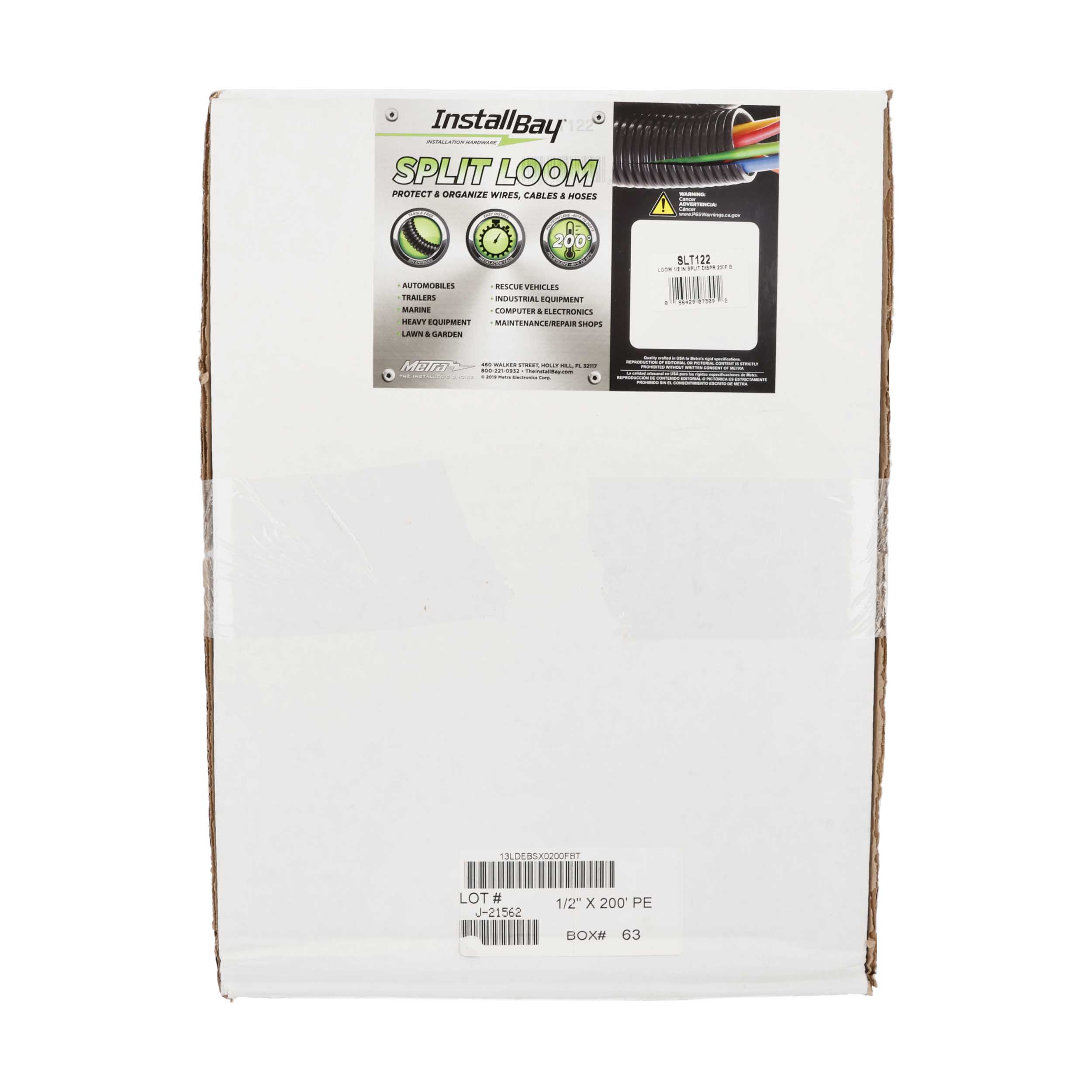 Split Loom Tubing 1/2 Inch Diameter 200 Ft Dispenser Box