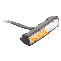 White/Amber Grille Marker Lights - 4.1 Inch, 6 LED