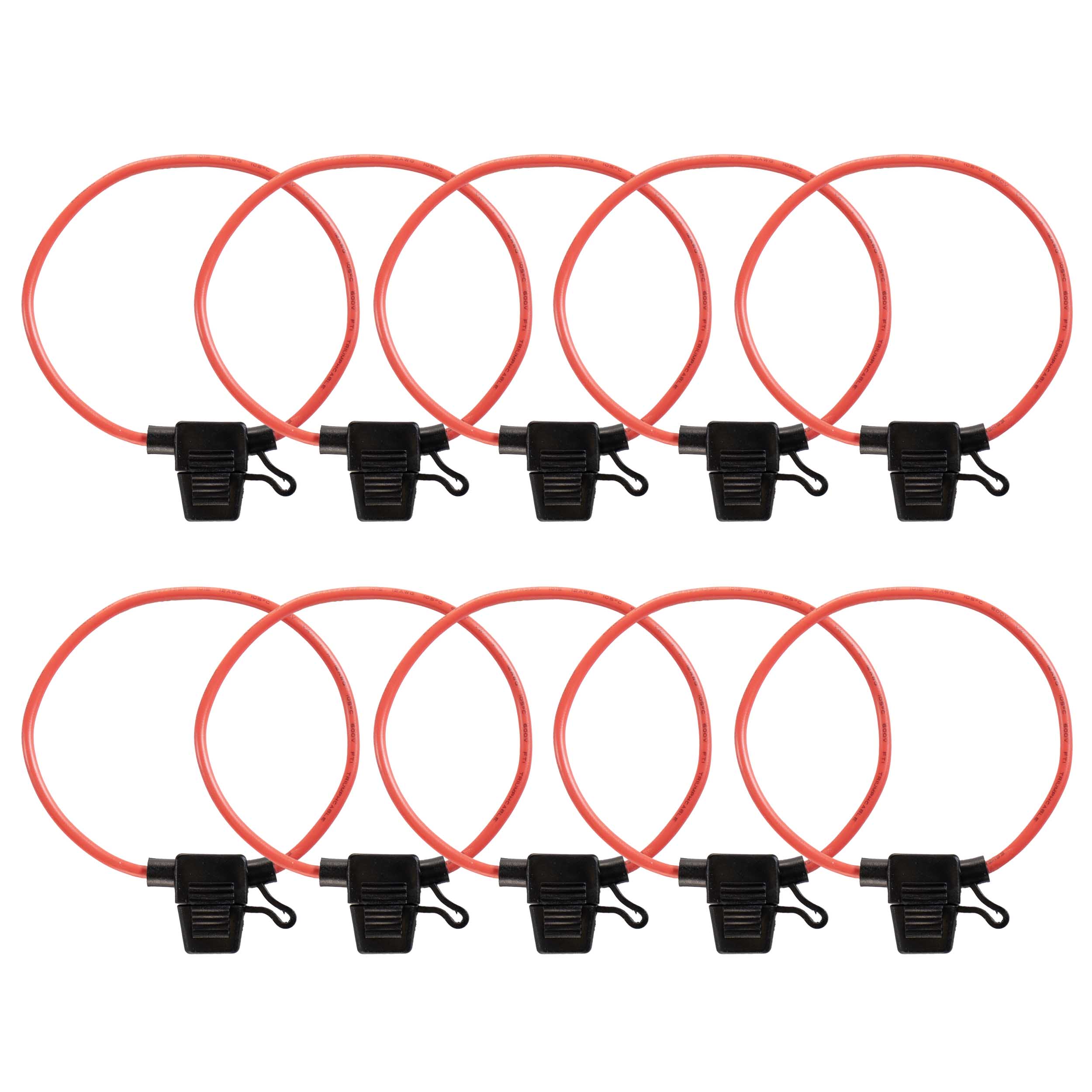 ATM Water Resistant 18 GA Fuse Holder W/Cap - 10 pack