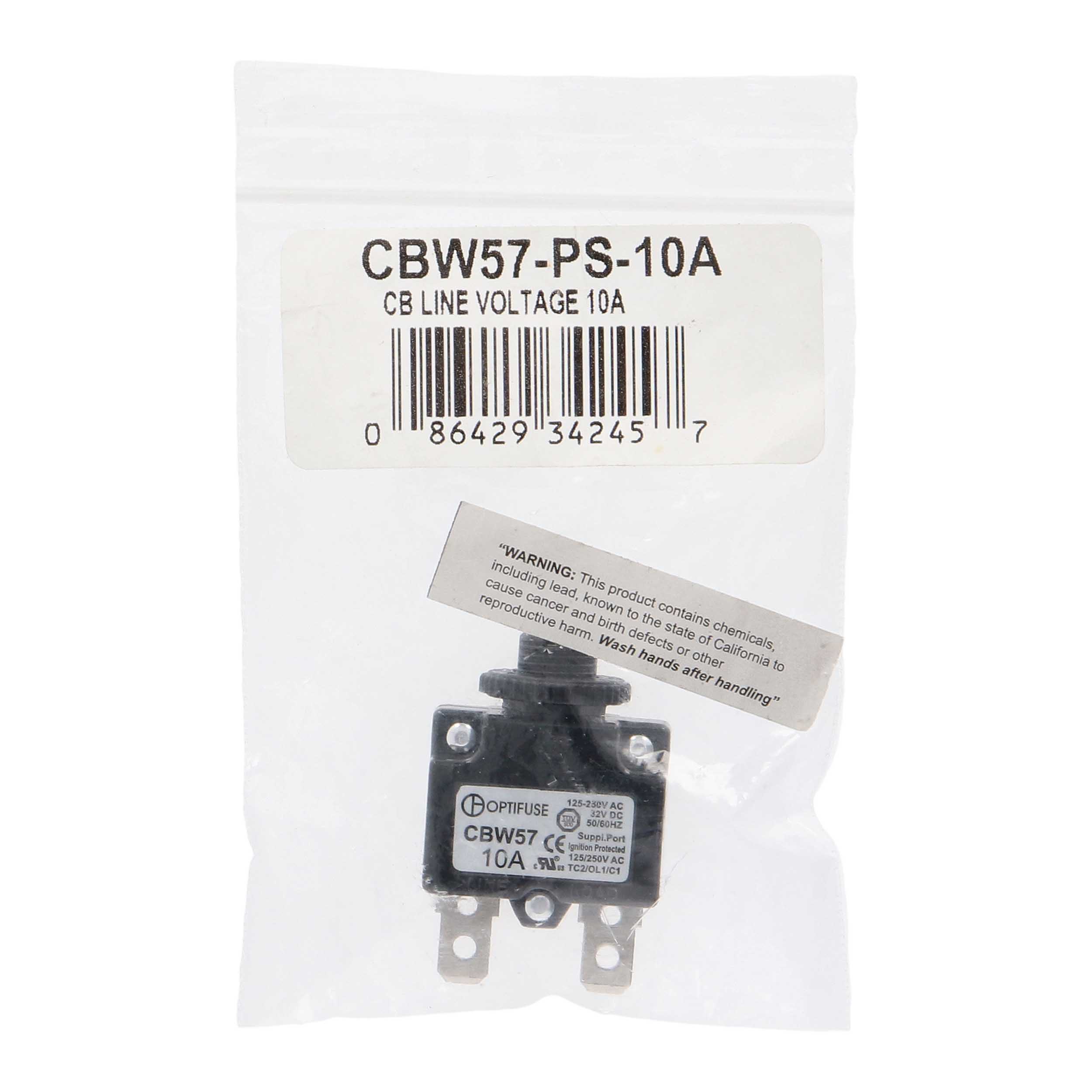 Miniature Line-Voltage Circuit Breaker -  10 Amp