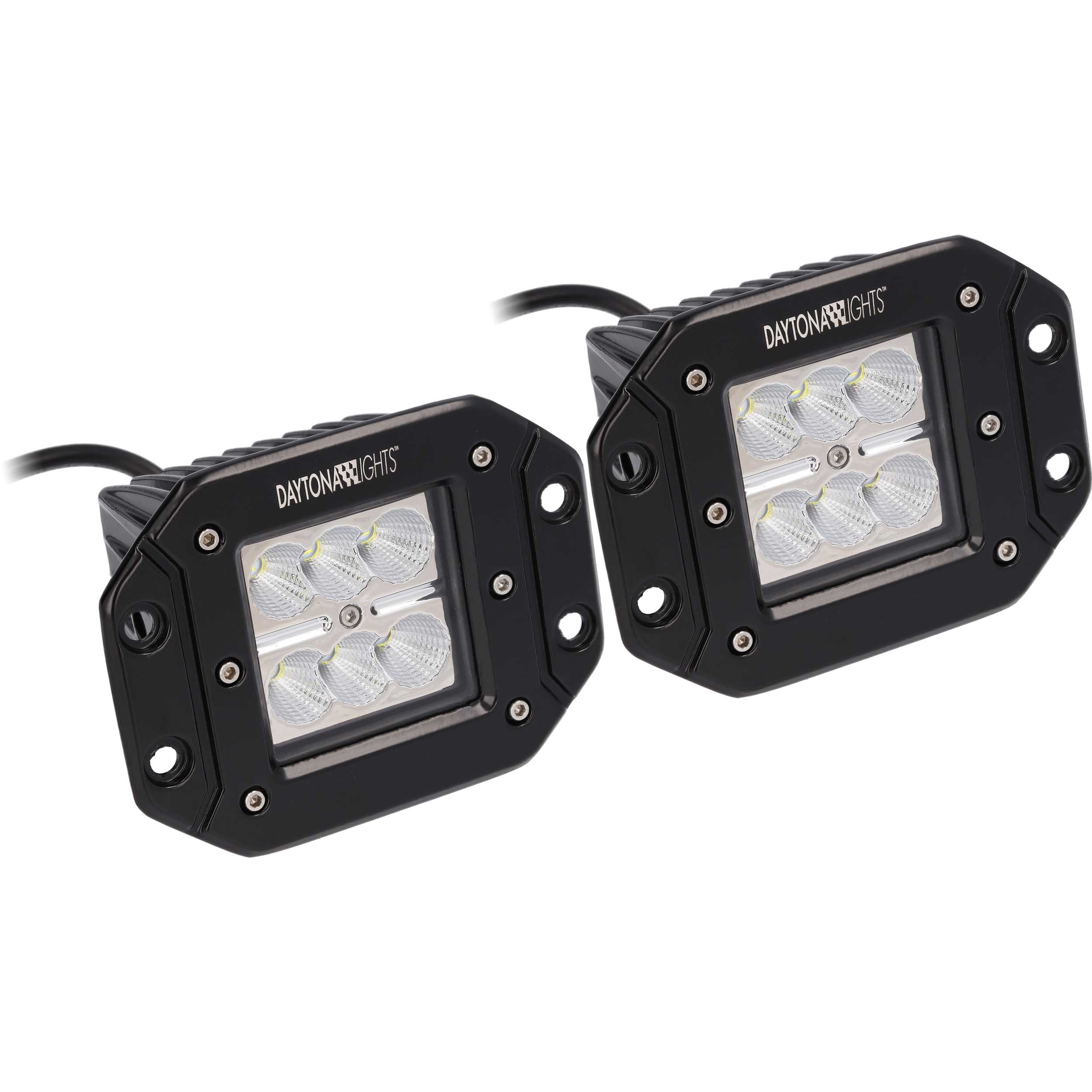 Daytona Lights Flush Mount Cube Lights 3.6" - Flood (2Pk)