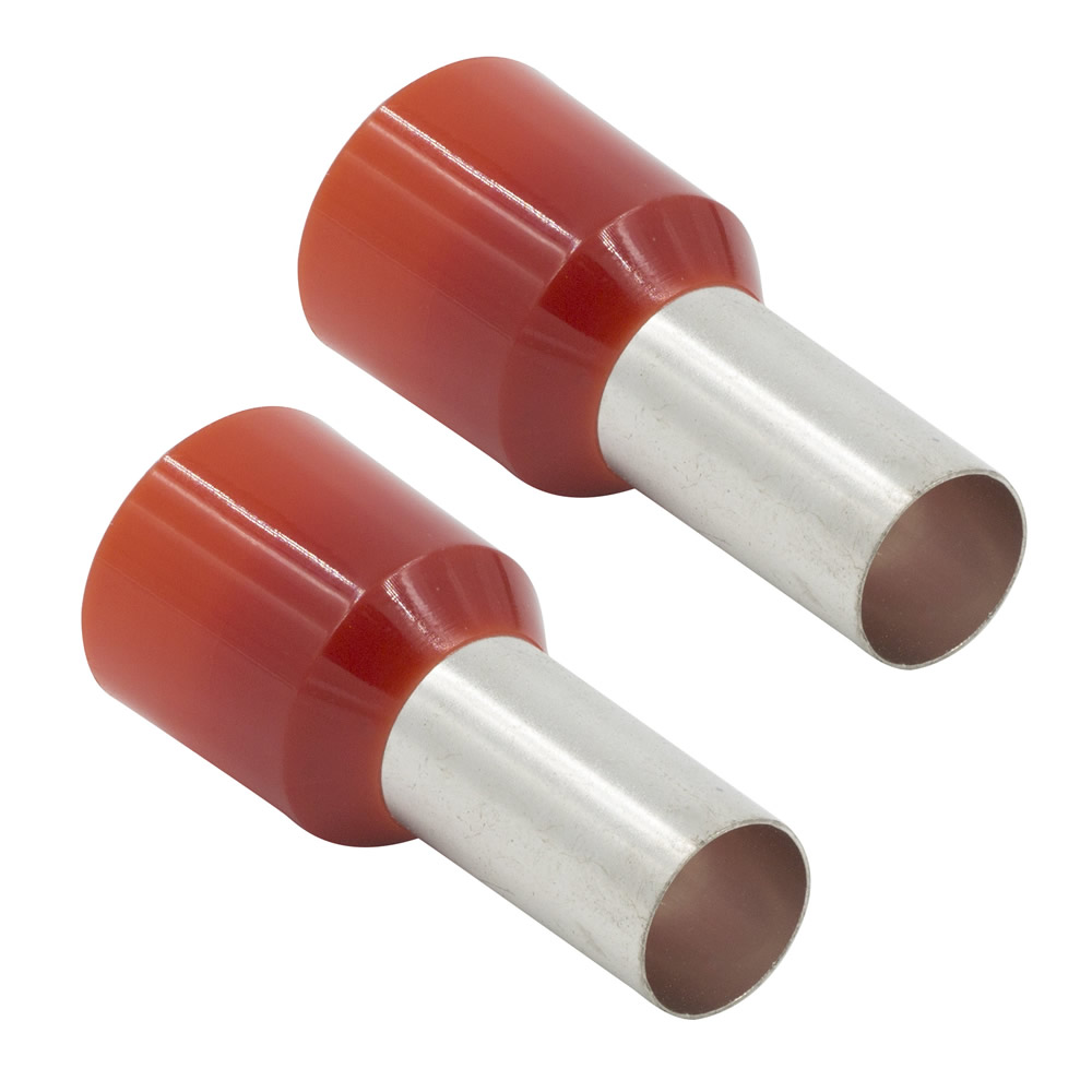 Red 2 GA Ferrules - Package of 50