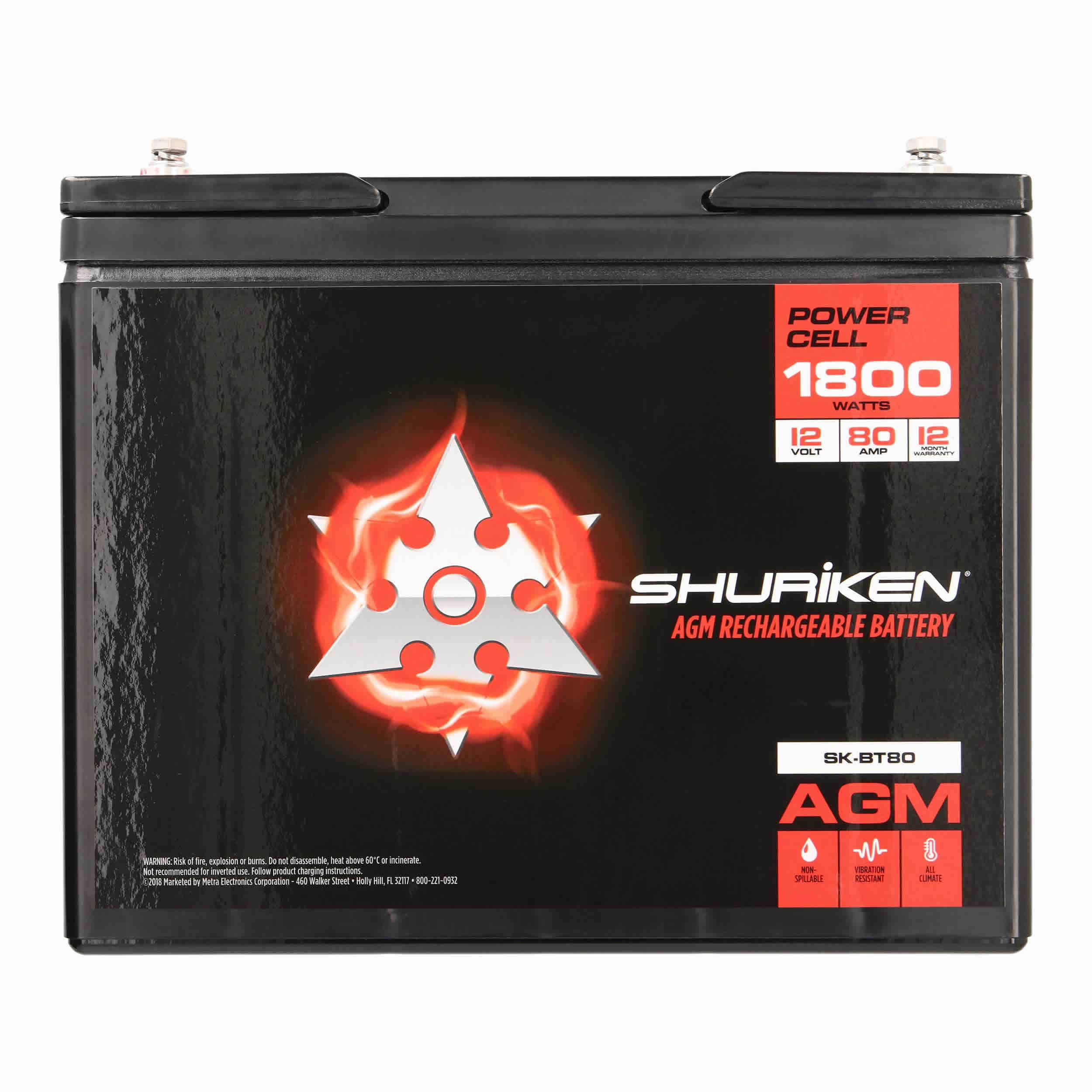 1800W 80AMP Hours Large Size AGM 12V Battery