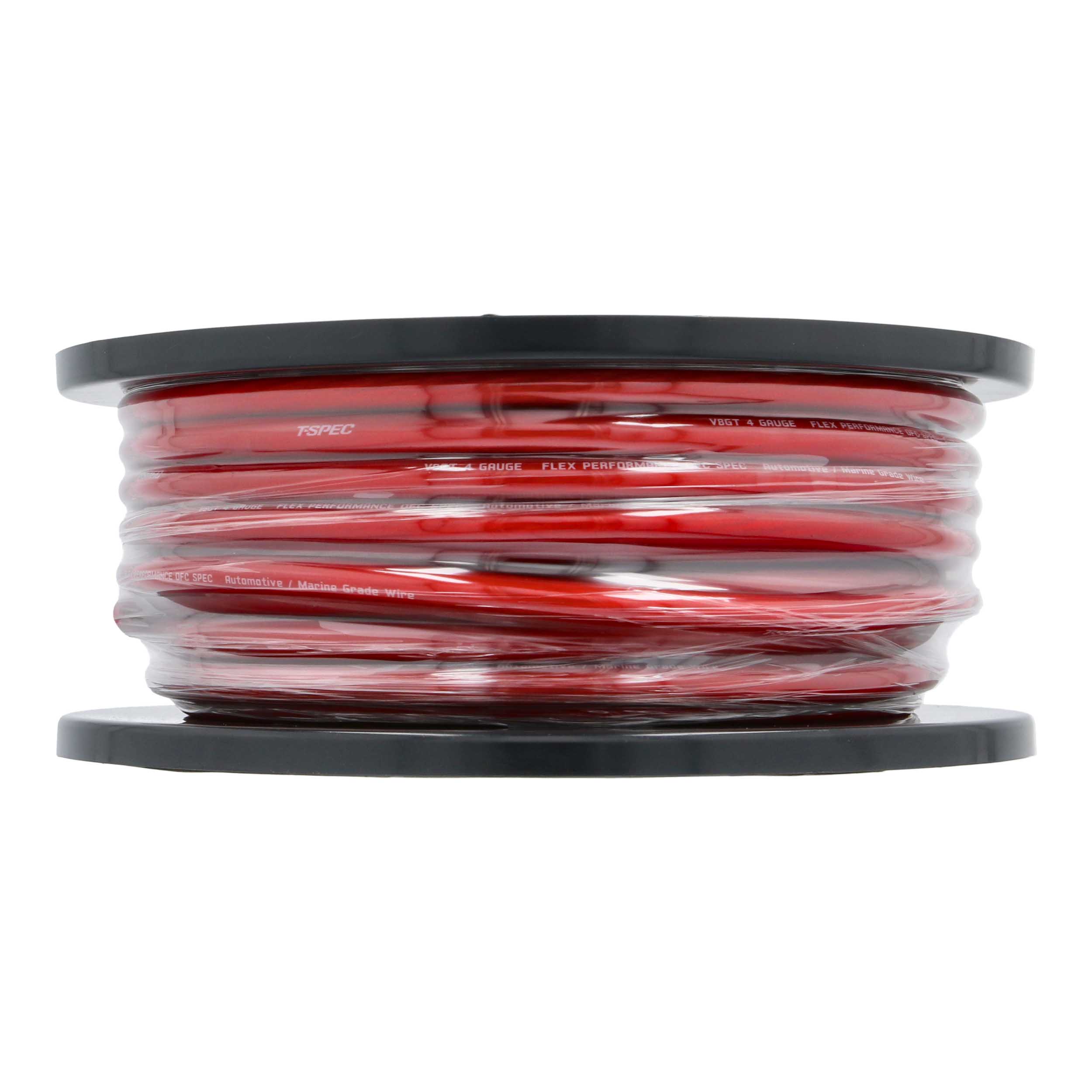 V8GT Series 4 AWG OFC Power Wire | 100 ft. Spool | Red
