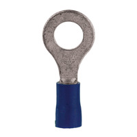 Blue Vinyl Ring Terminal 16-14 Gauge 1/4 inch - 100 Pack