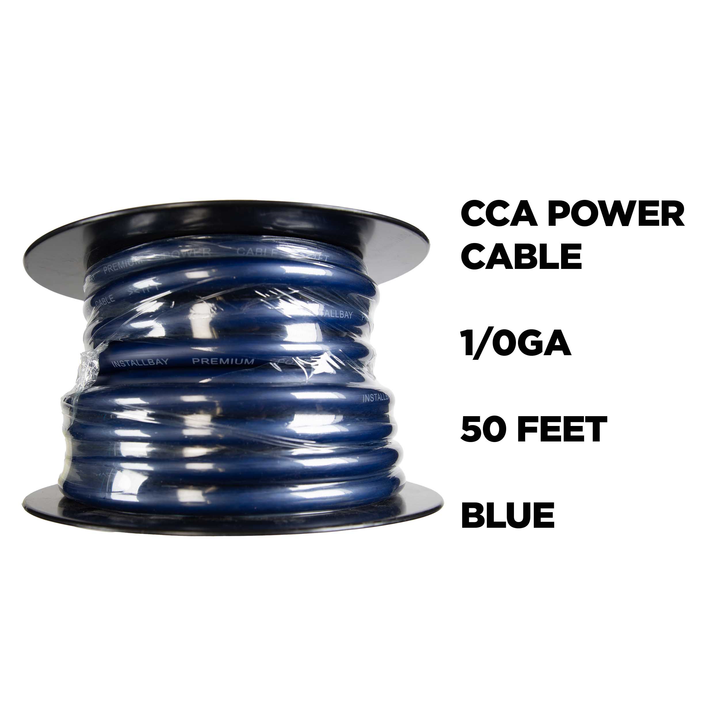 CCA Value Line 1/0 Gauge Power Cable Blue - 50 Foot Coil