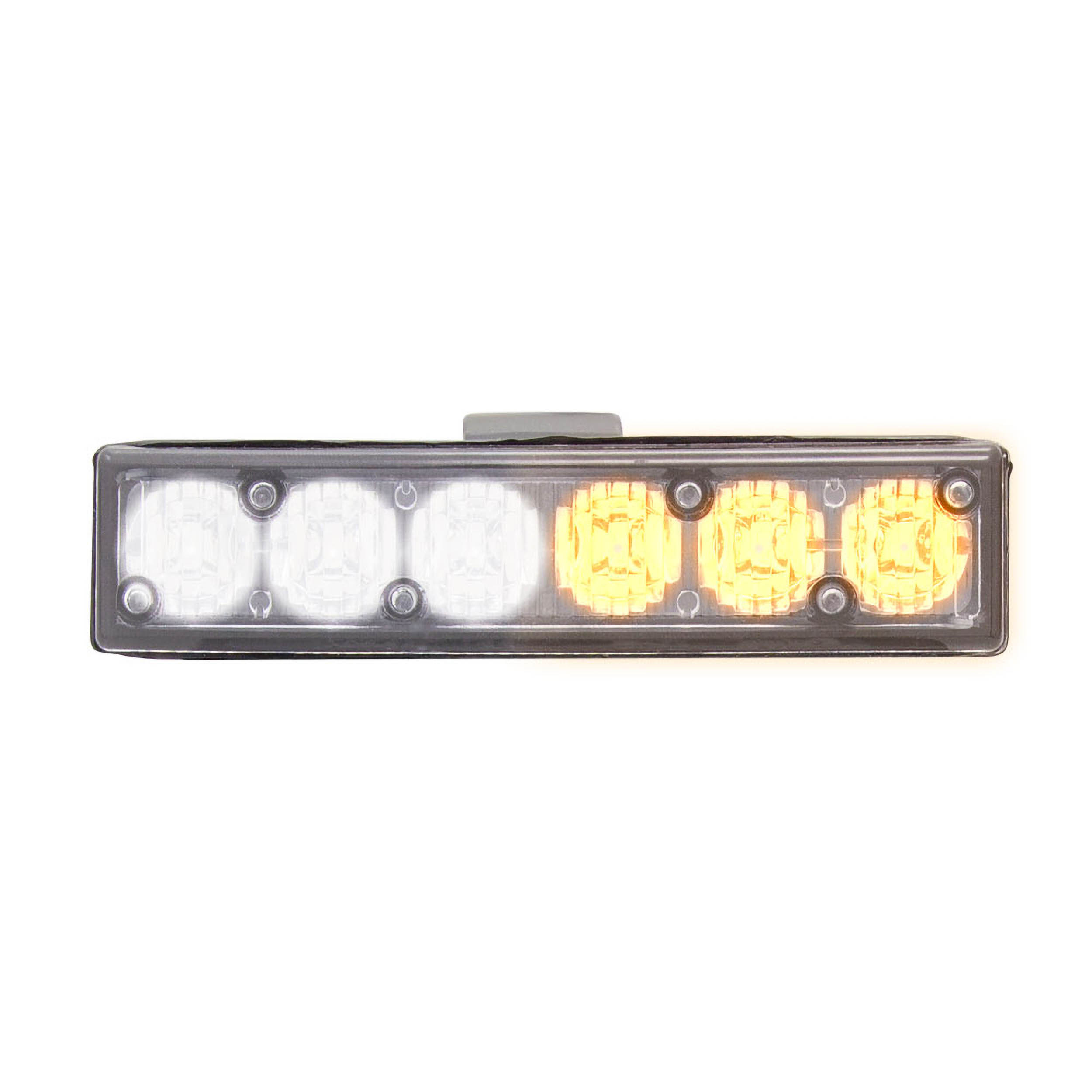 White/Amber Grille Marker Lights - 4.1 Inch, 6 LED