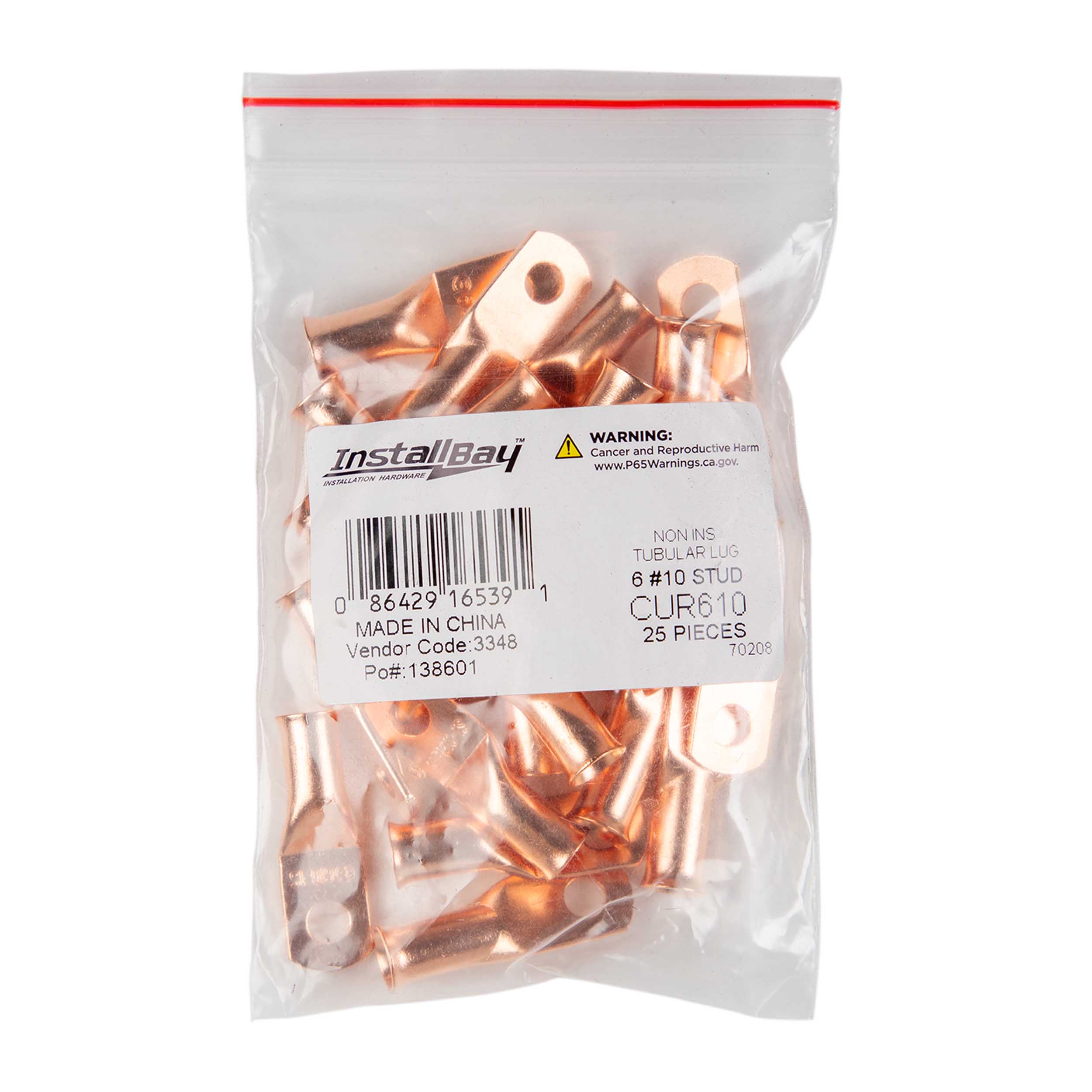Copper Uninsulated Ring Terminal 6 Gauge #10