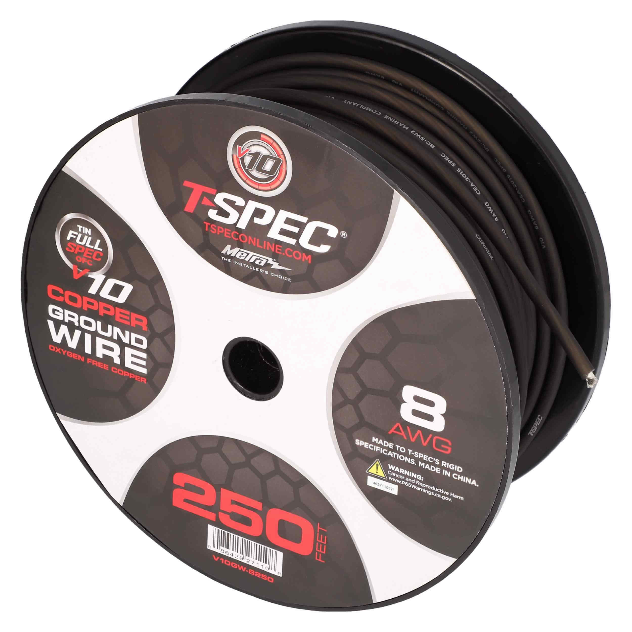 8 AWG 250FT MATTE BLACK OFC POWER WIRE - v10 SERIES