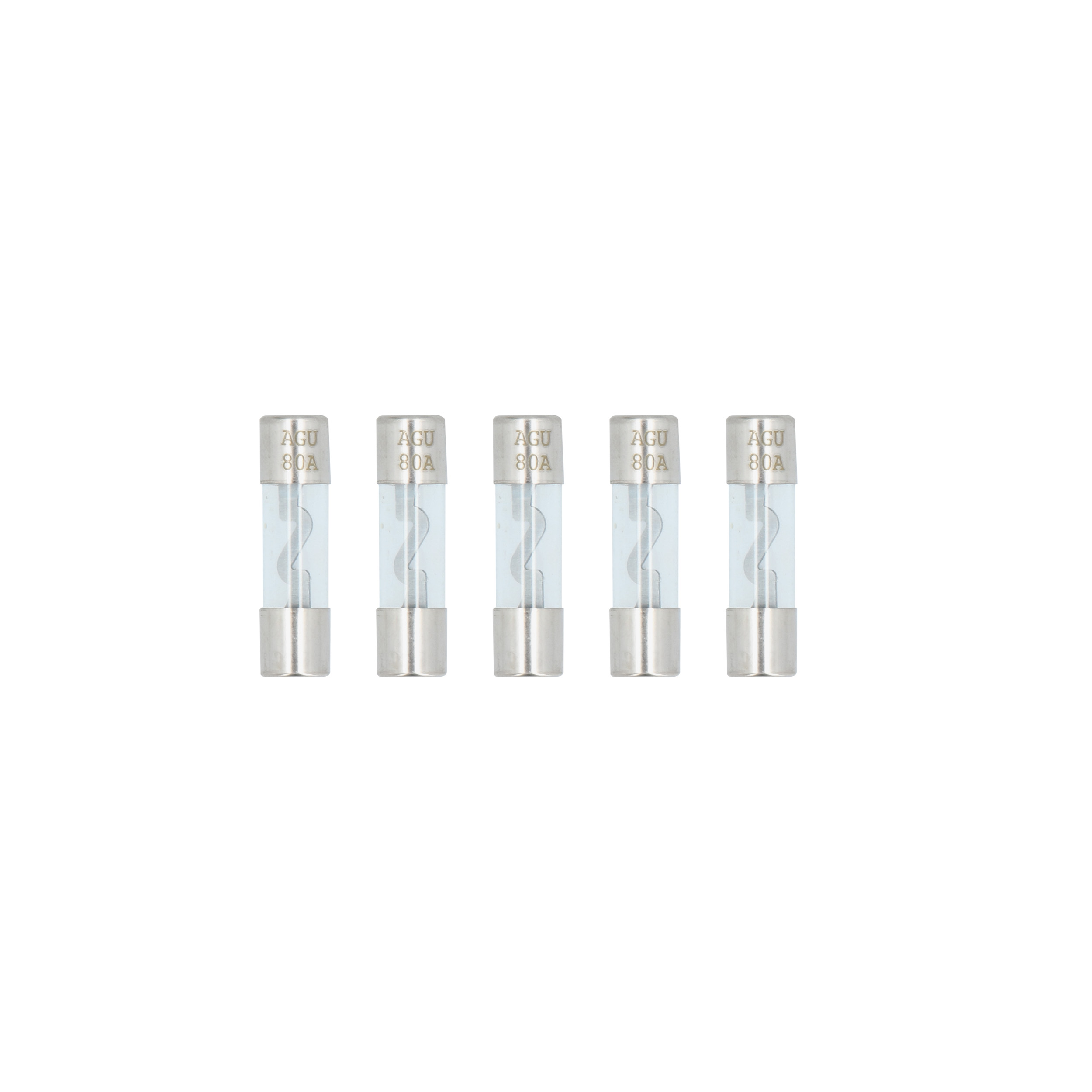 80 AMP AGU Fuses Nickel Plated - MID SERIES - 5 PK