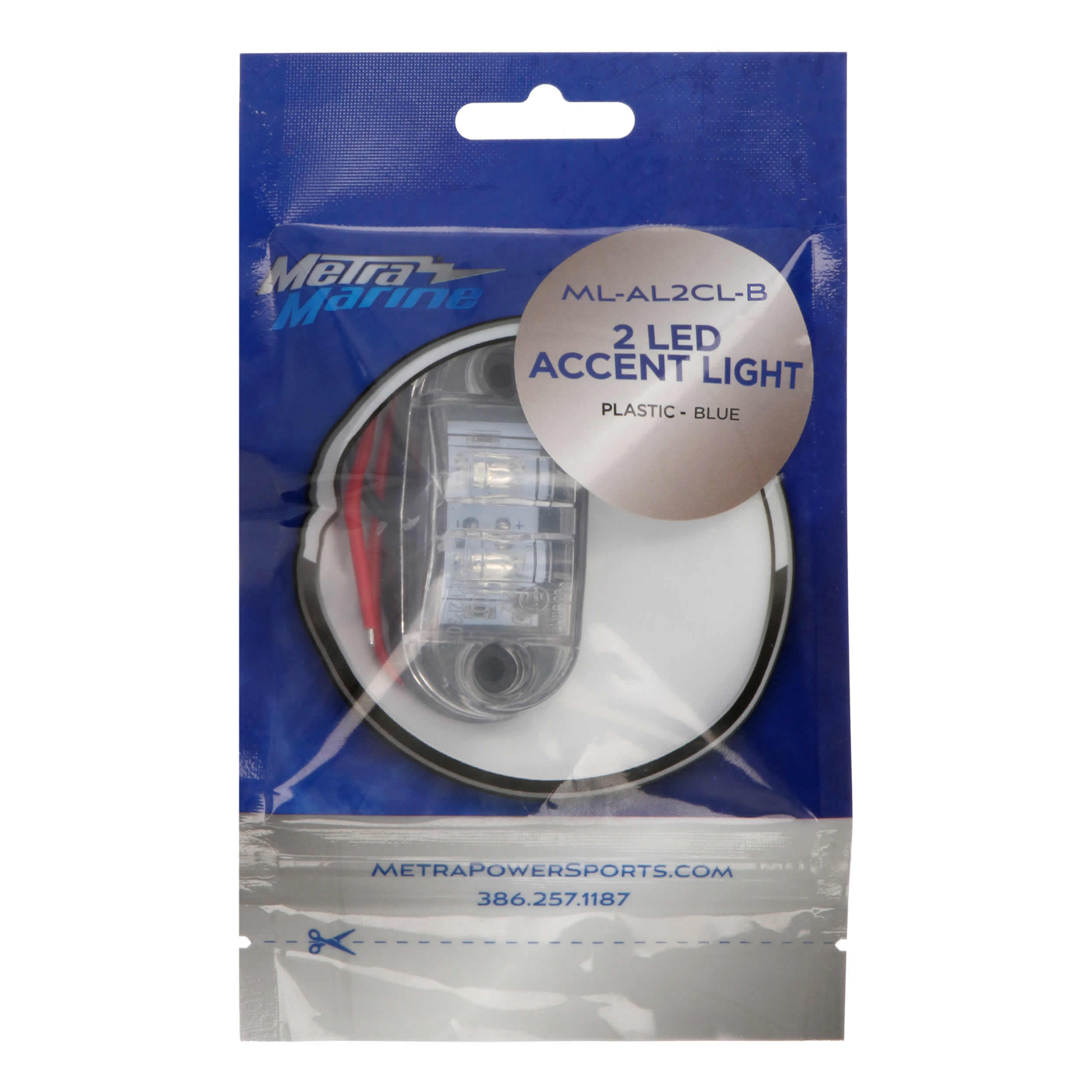 Blue 2-LED Accent Light - Clear Plastic Bezel