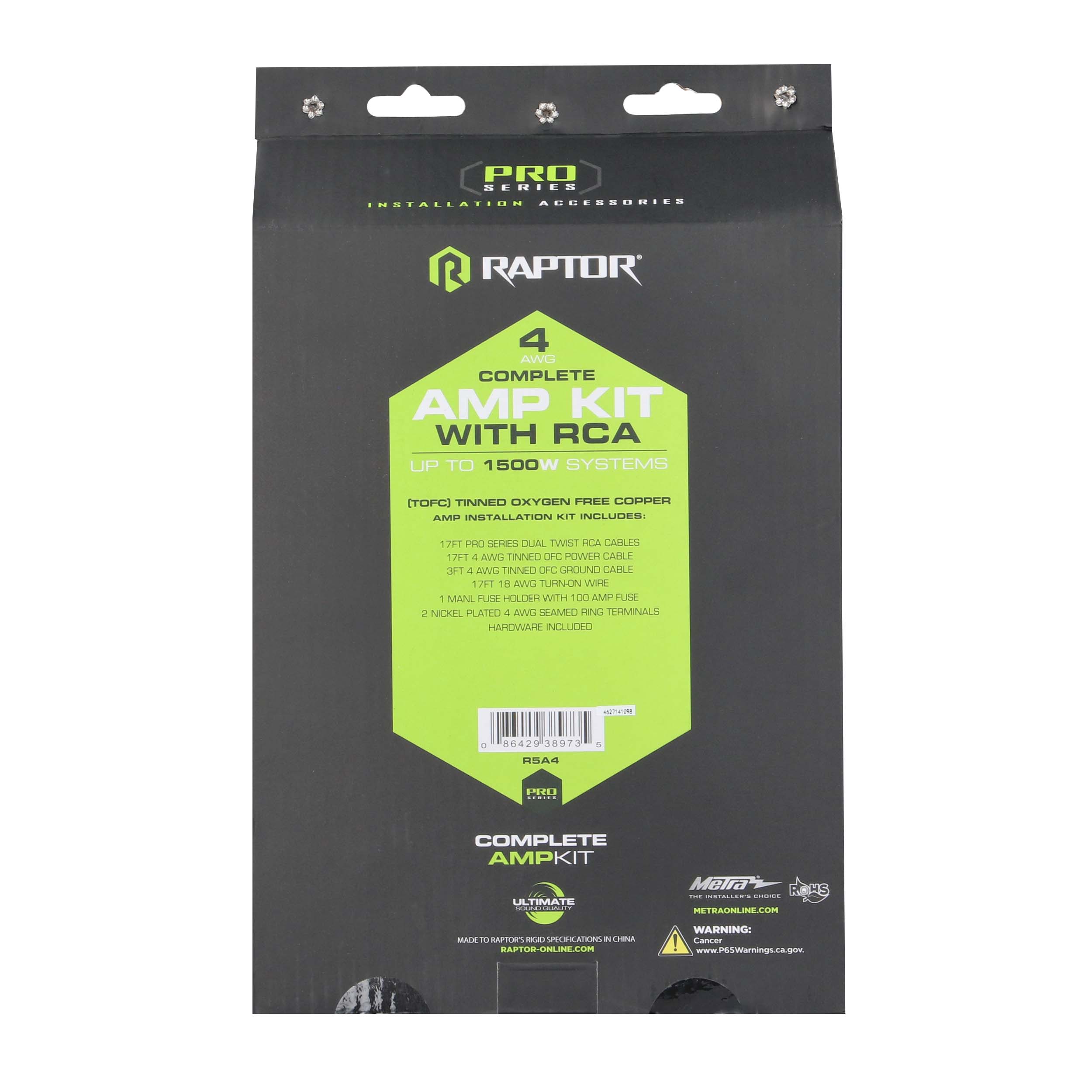 1500W 4 AWG Amp Kit with RCA Cable - Pro Series