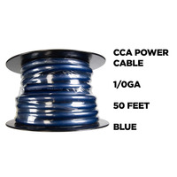 CCA Value Line 1/0 Gauge Power Cable Blue - 50 Foot Coil