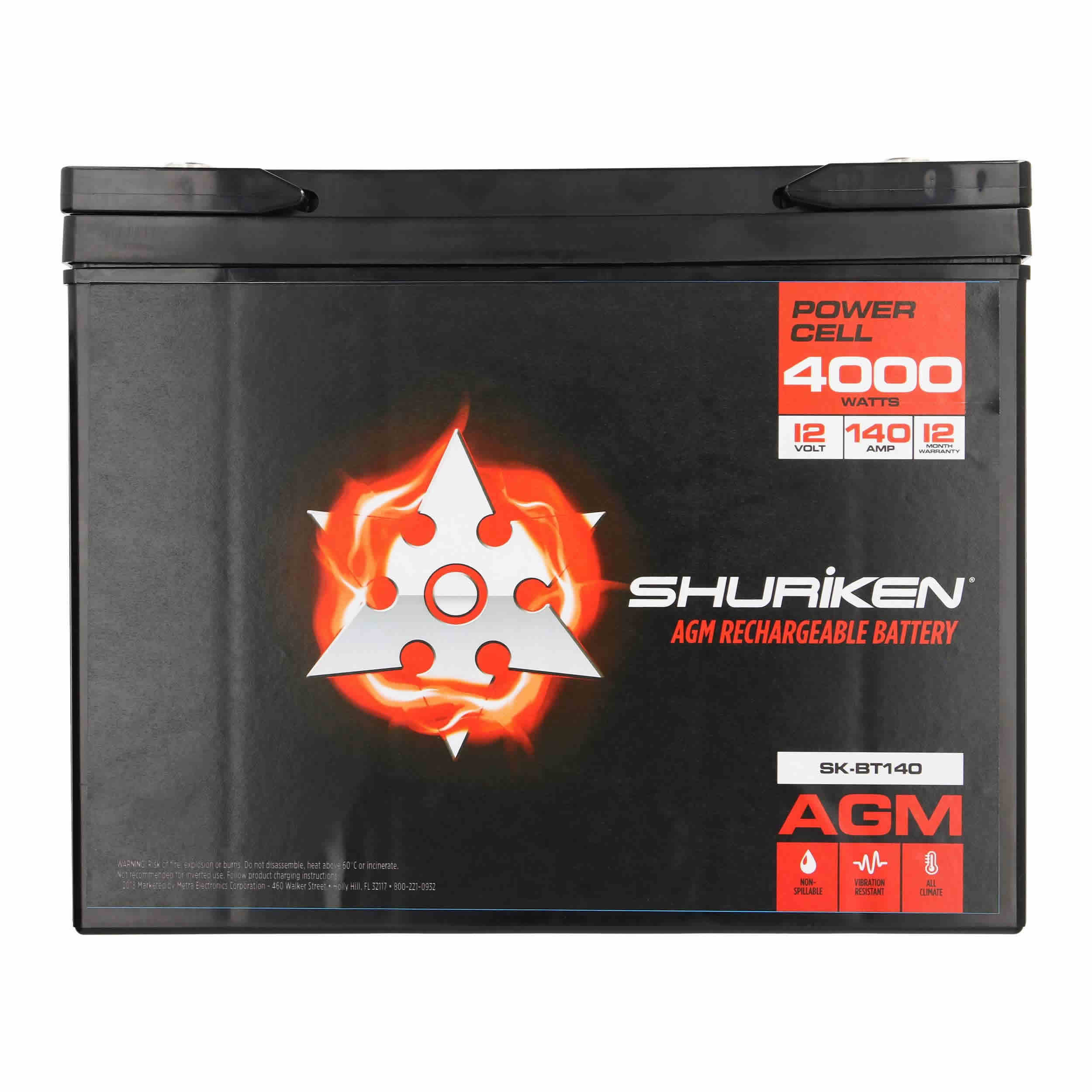 4000W 140AMP Hours Large Size AGM 12V Battery