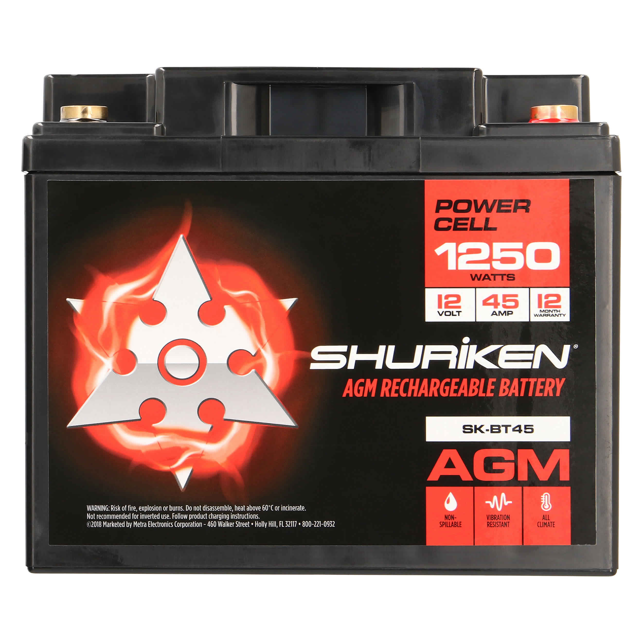 1250W 45AMP Hours Compact Size AGM 12V Battery