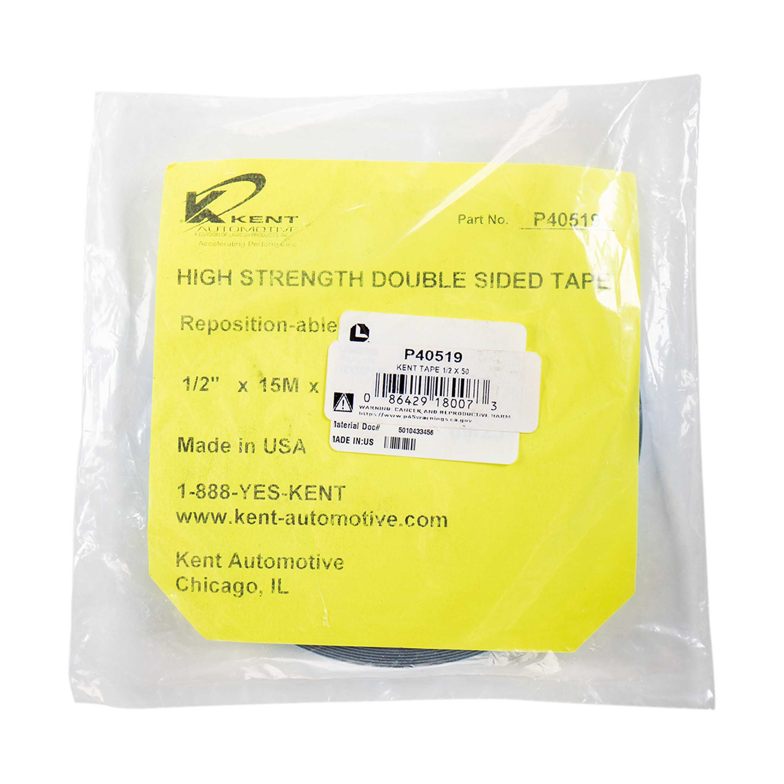 Kent Double Stick Tape 1/2 Inch x 50 Feet - Each